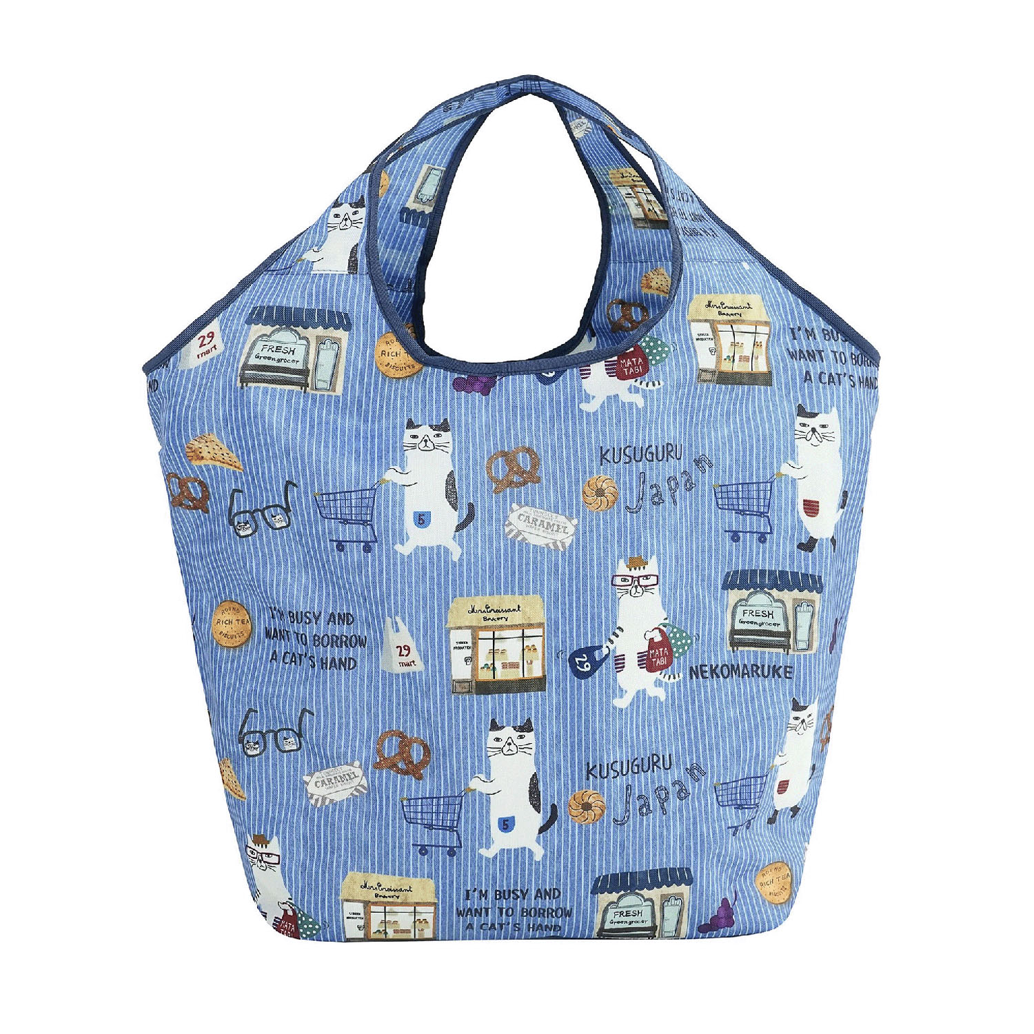 シルバー保冷保温 折り畳みエコバッグ（Lサイズ） ネコまるけ柄 - 画像8