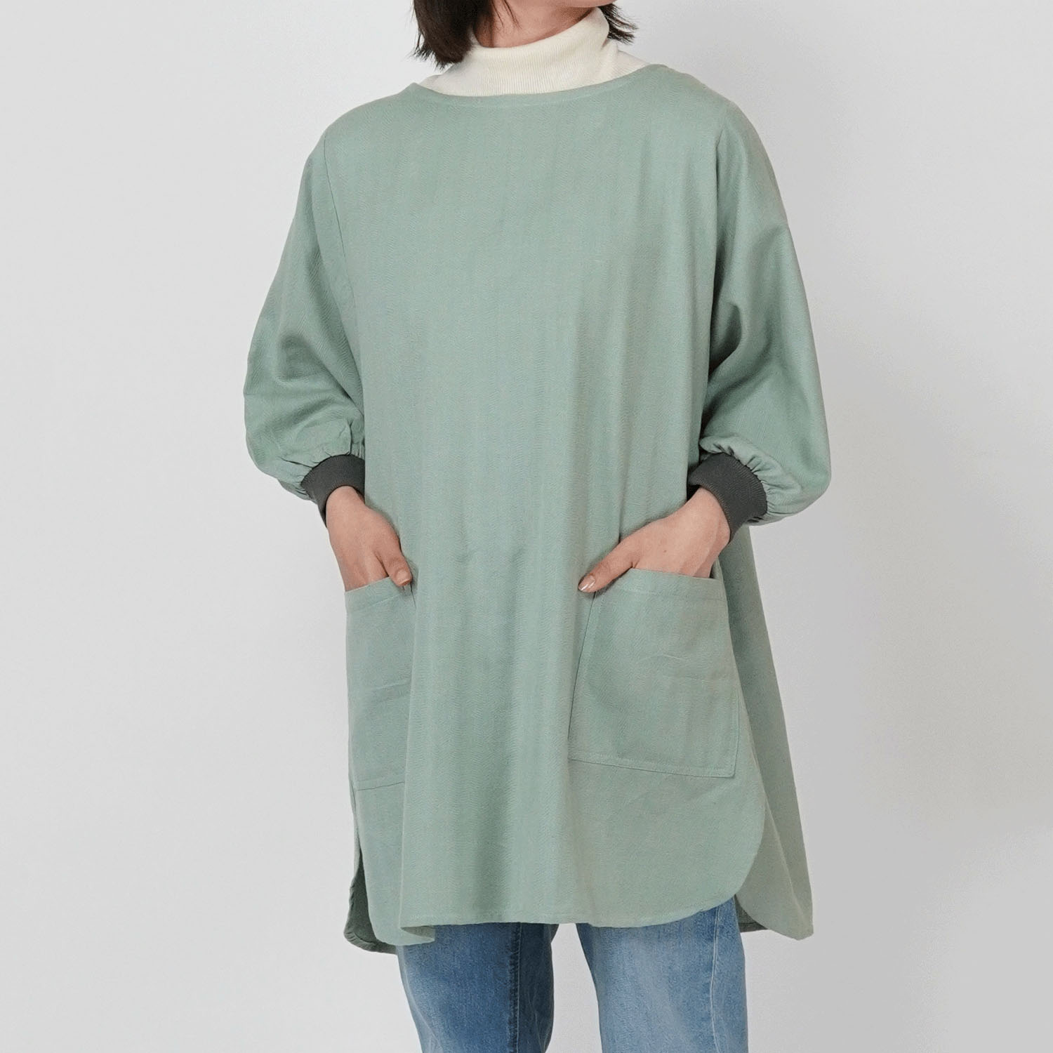 ライトウインド 花びらリブ袖かっぽう着 - 画像2