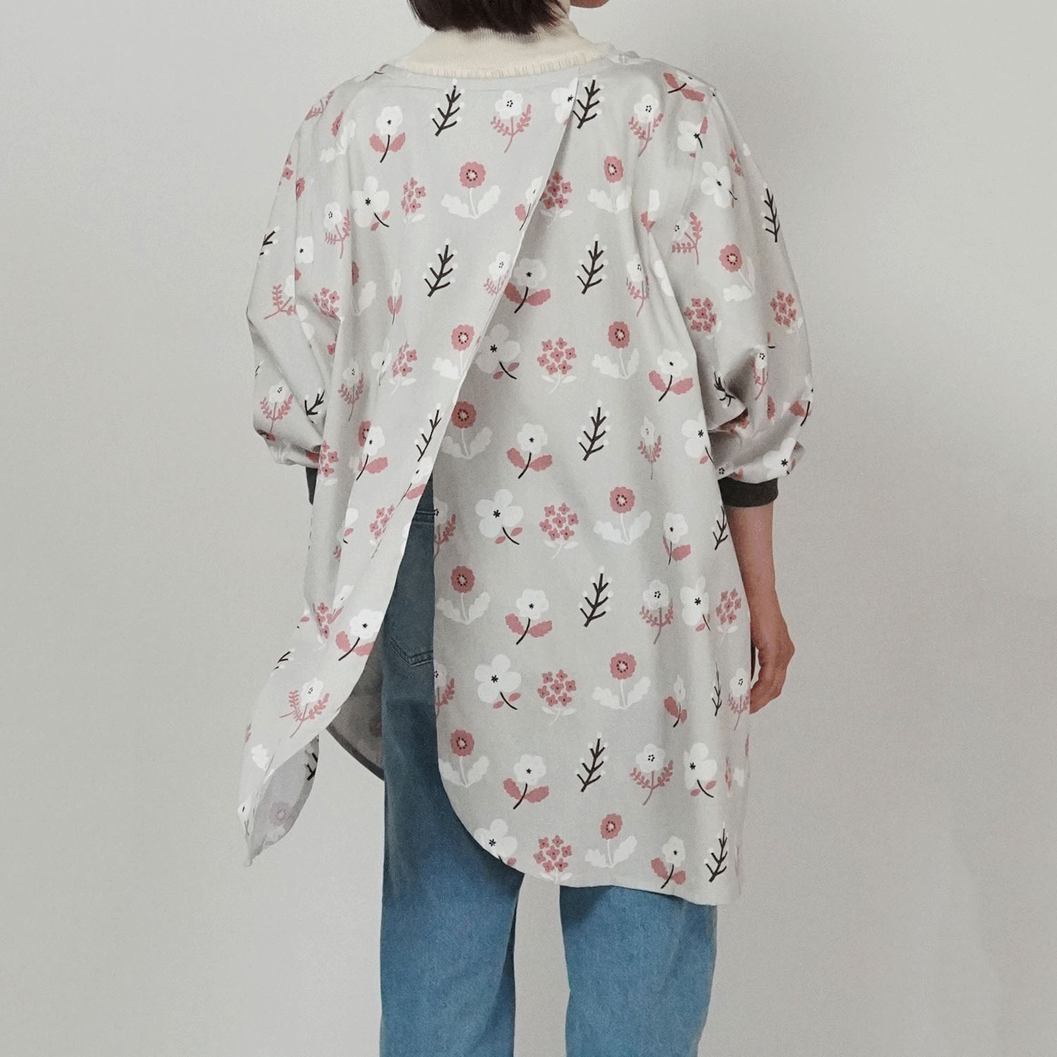 ラーゴム 花びらリブ袖かっぽう着