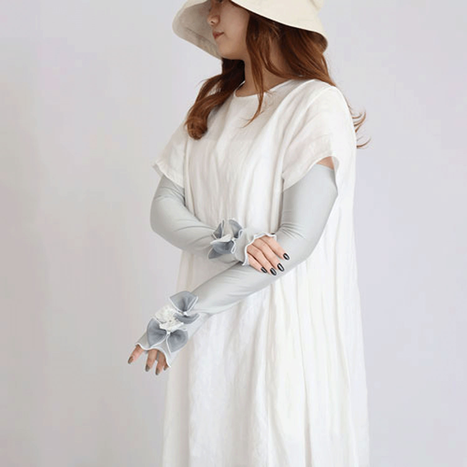 シアーリボン UVロング手袋 - 画像4