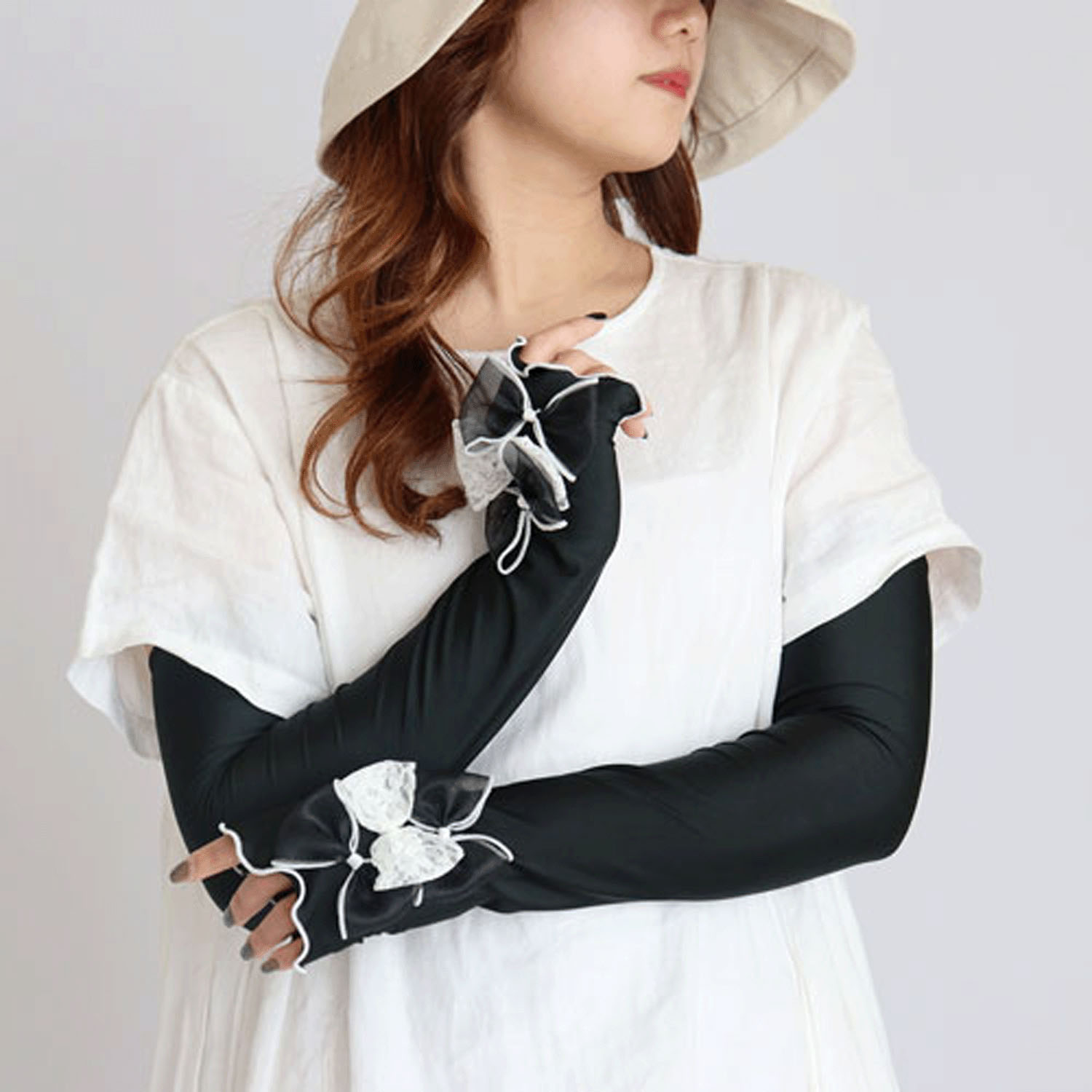 シアーリボン UVロング手袋 - 画像9