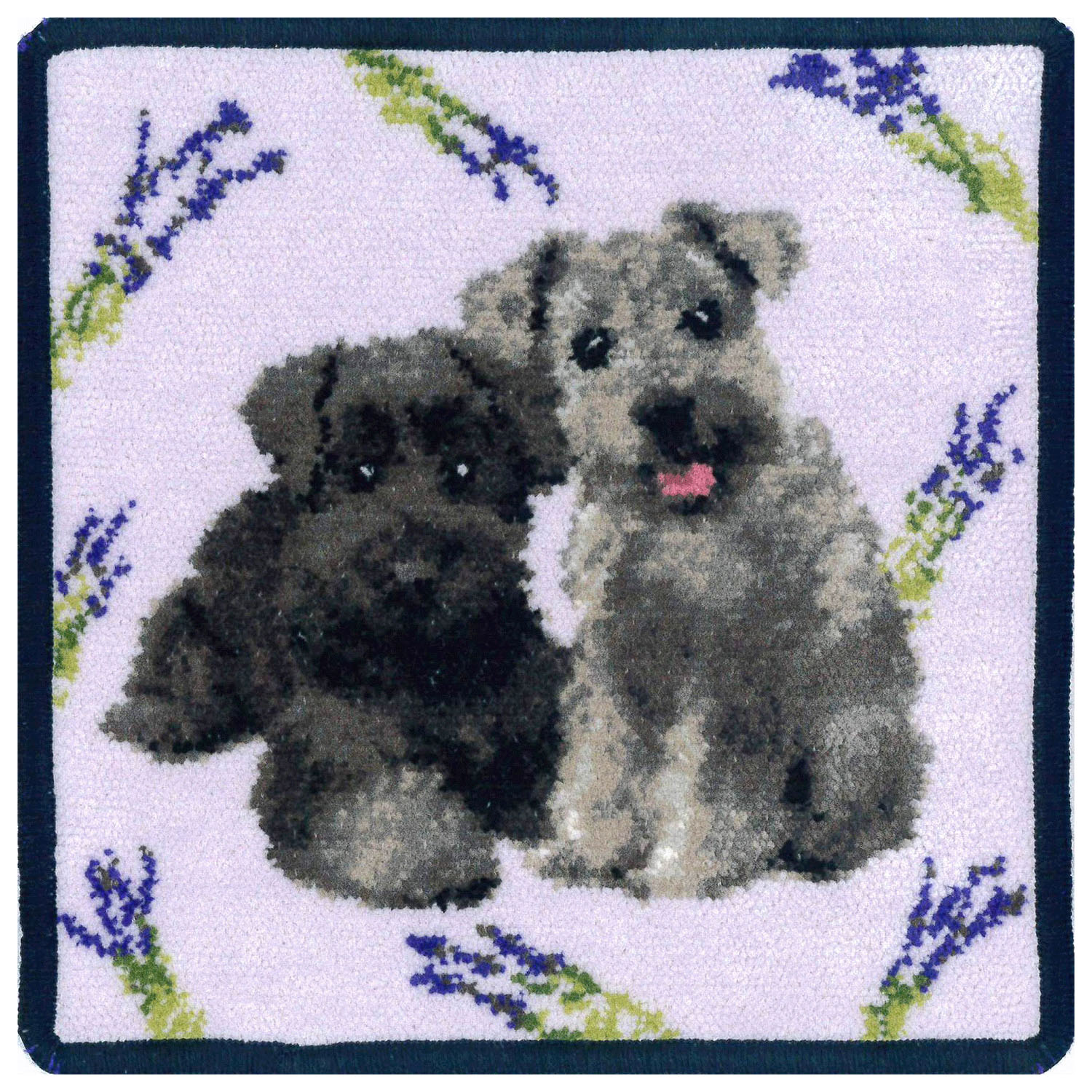 Enjeau（アーンジョー） Flower×Dog シュナウザー ハンカチ