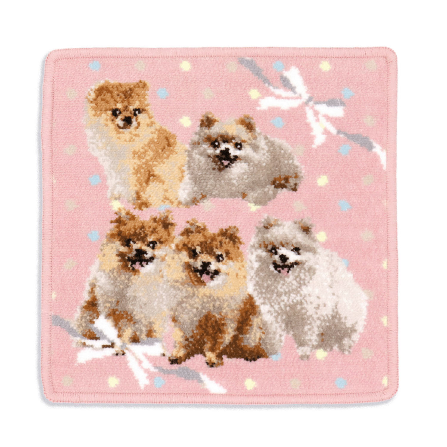 cococi wanko ポメラニアン シェニール織タオルハンカチ - 画像1