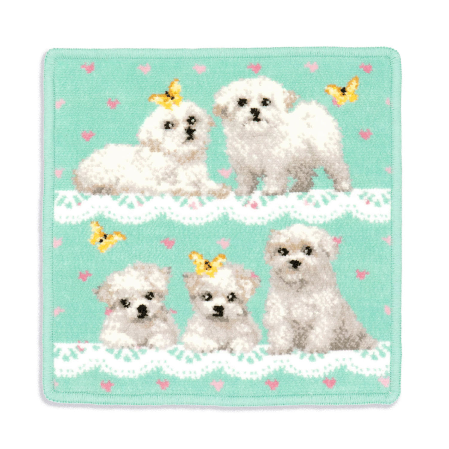 cococi wanko マルチーズ シェニール織タオルハンカチ - 画像1