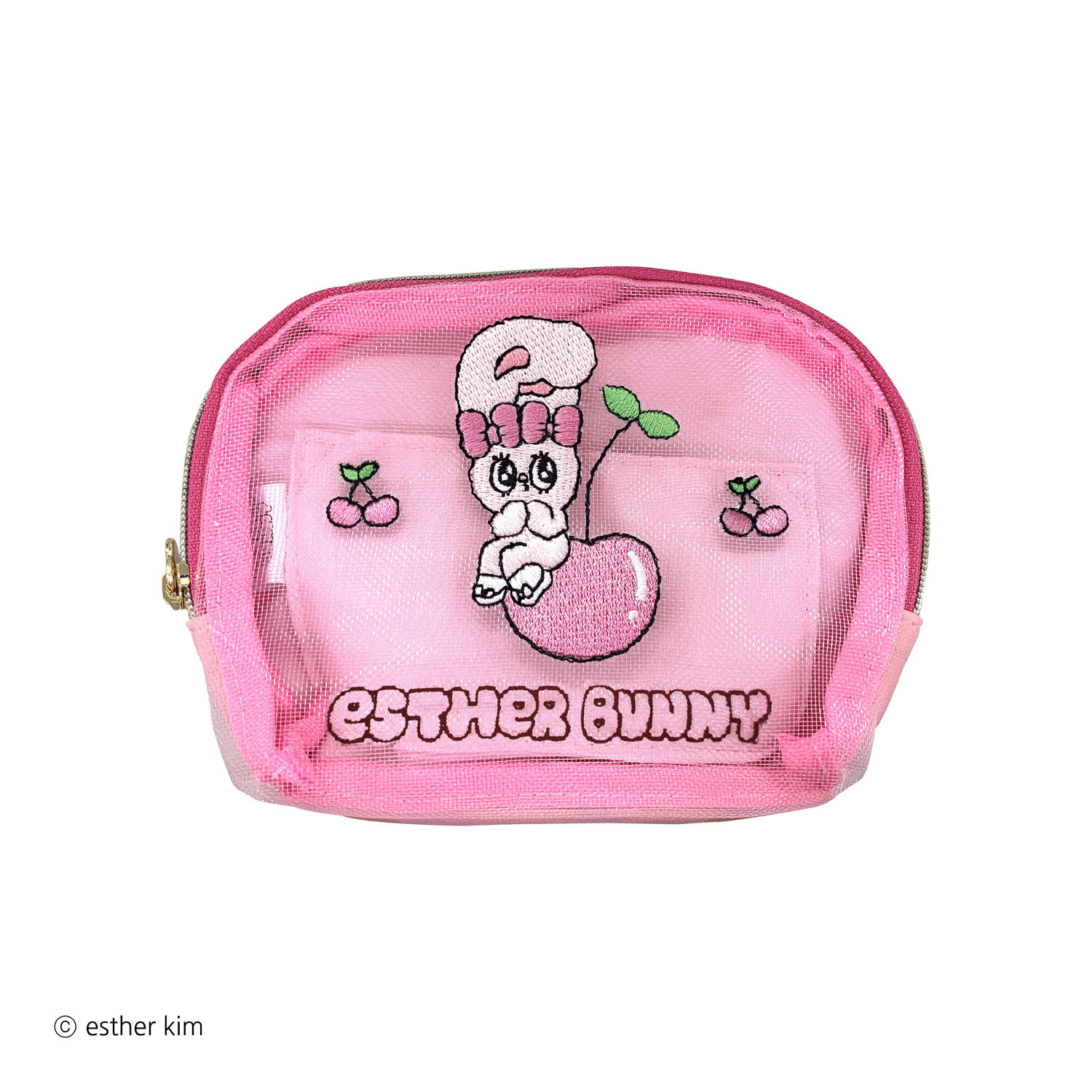 エスターバニー 刺繍ポーチ ピンク - 画像1