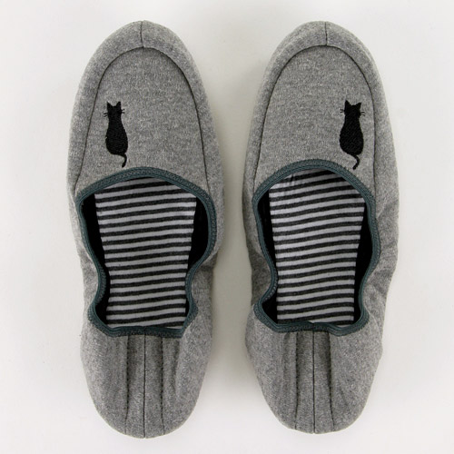 ネコ刺繍 携帯スリッパ - 画像2