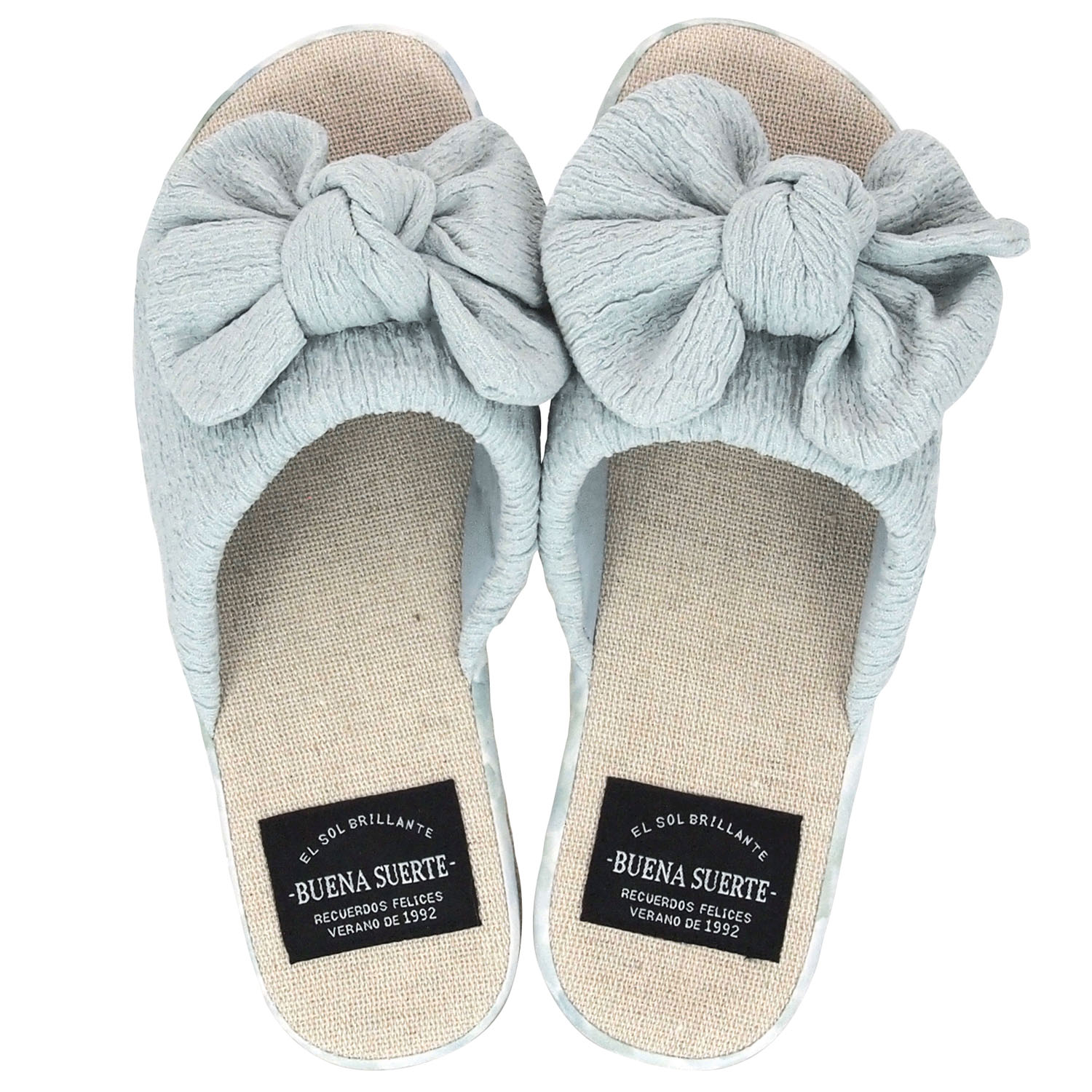 水彩柄サイドリボンスリッパ - 画像3