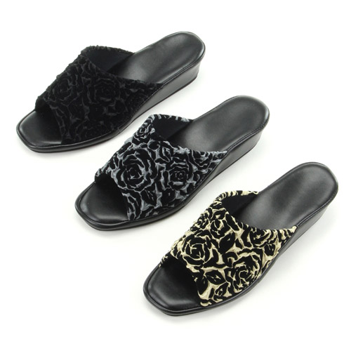 ローズフクレ ヒール付スリッパ - 画像1