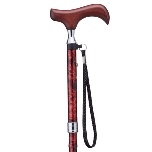 愛杖折りたたみステッキ 木目柄 - 画像1