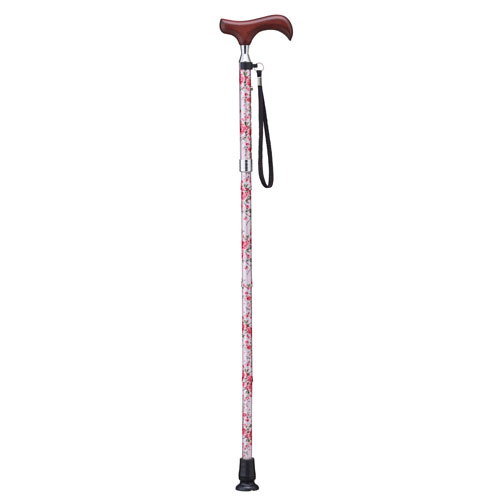 愛杖折りたたみステッキ 花柄ピンク - 画像2
