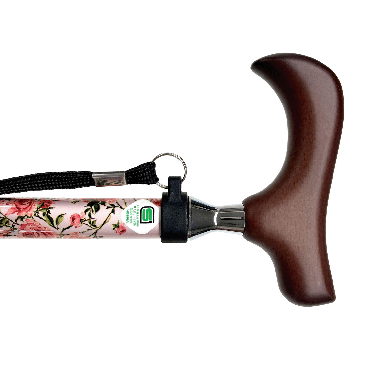 愛杖伸縮ステッキEシリーズ ピンク花柄 - 画像2