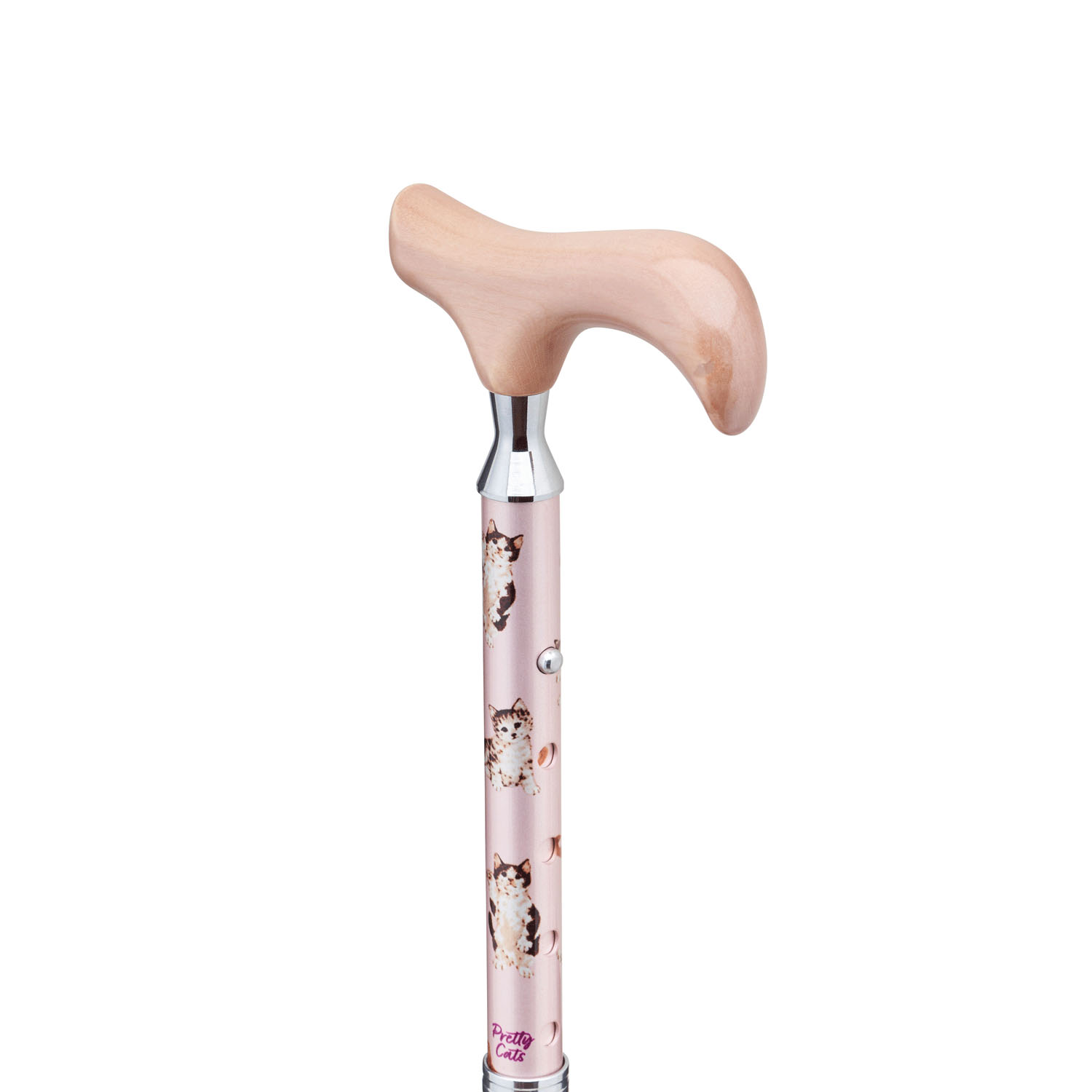 愛杖折畳ステッキプリティキャッツ ピンク - 画像3
