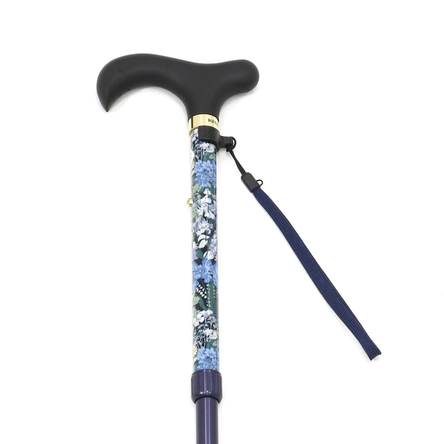 やわらかグリップ花柄生地巻き伸縮ステッキ - 画像6