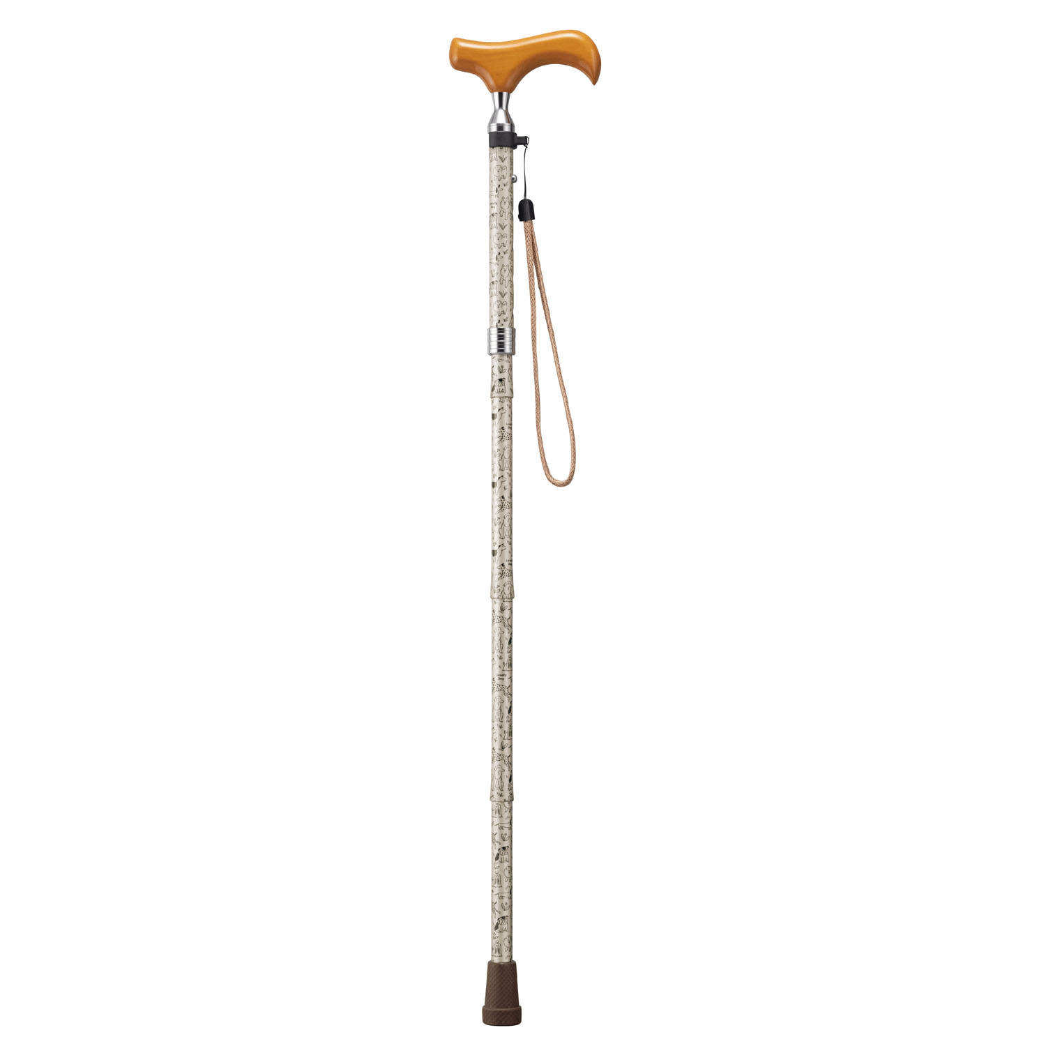 愛杖ラブリードッグ 折畳ステッキ ベージュ - 画像2