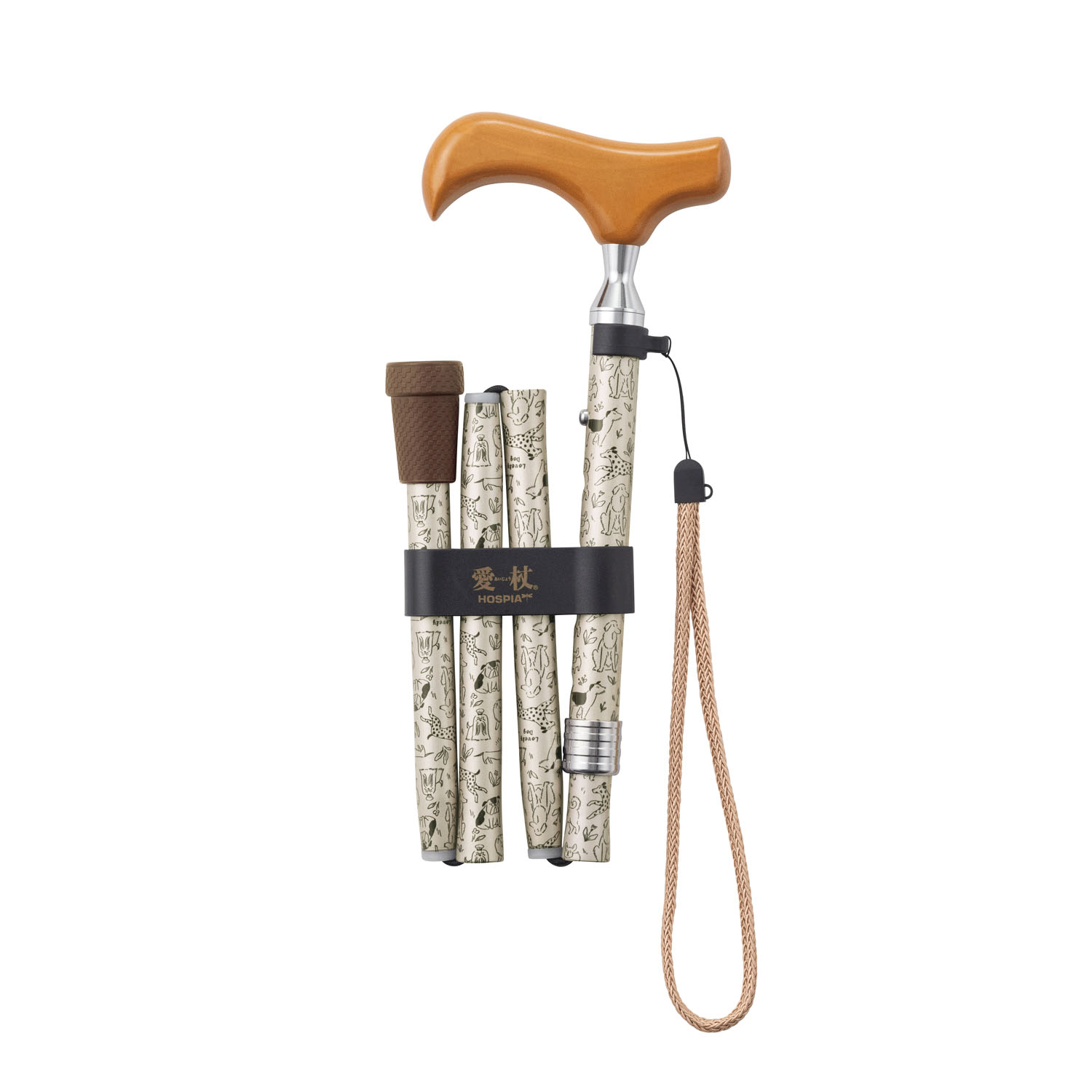 愛杖ラブリードッグ 折畳ステッキ ベージュ