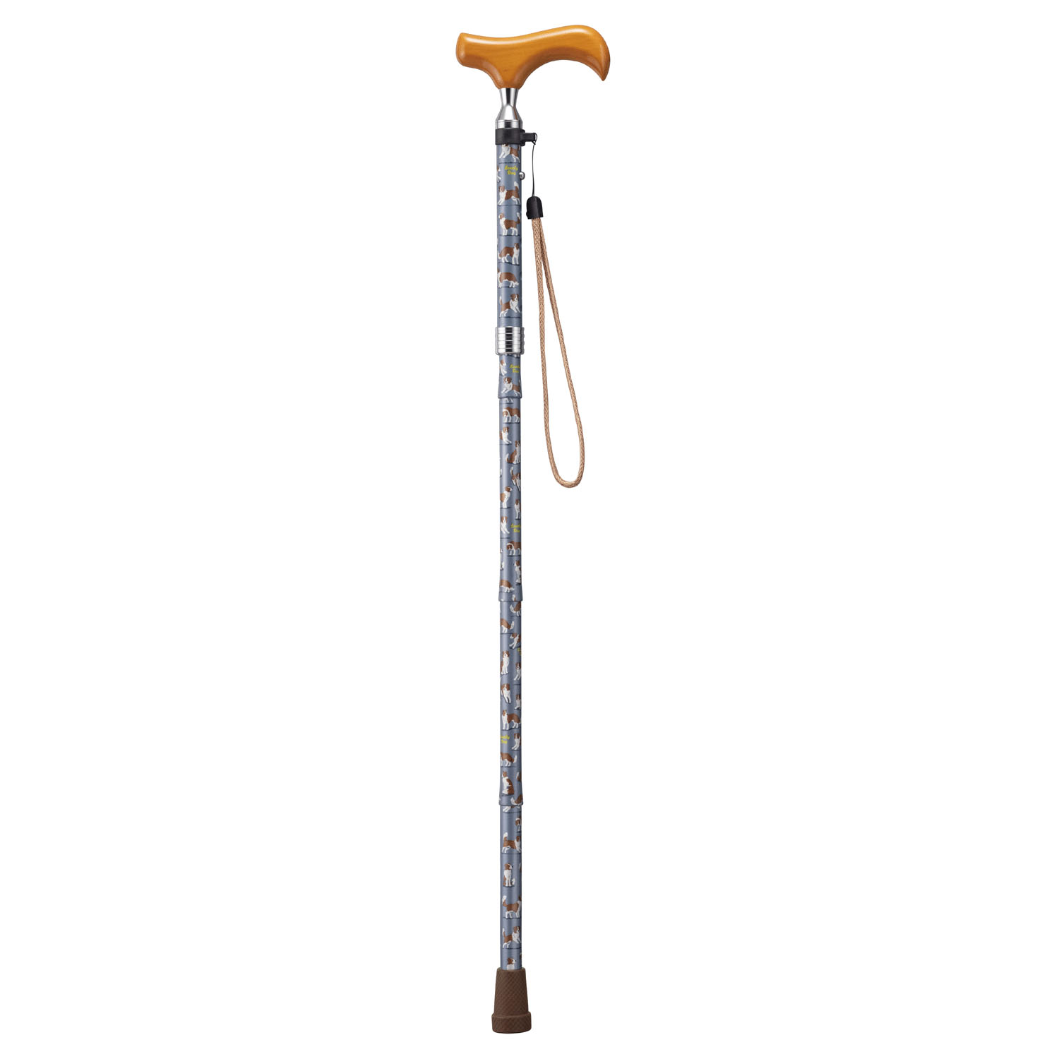 愛杖ラブリードッグ 折畳ステッキ グレー - 画像2