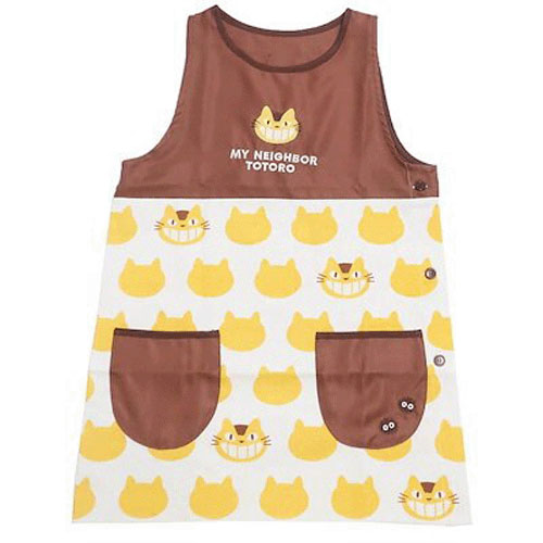 となりのトトロ かっぽう着 ネコバスシルエット〈ラン型エプロン〉 - 画像1
