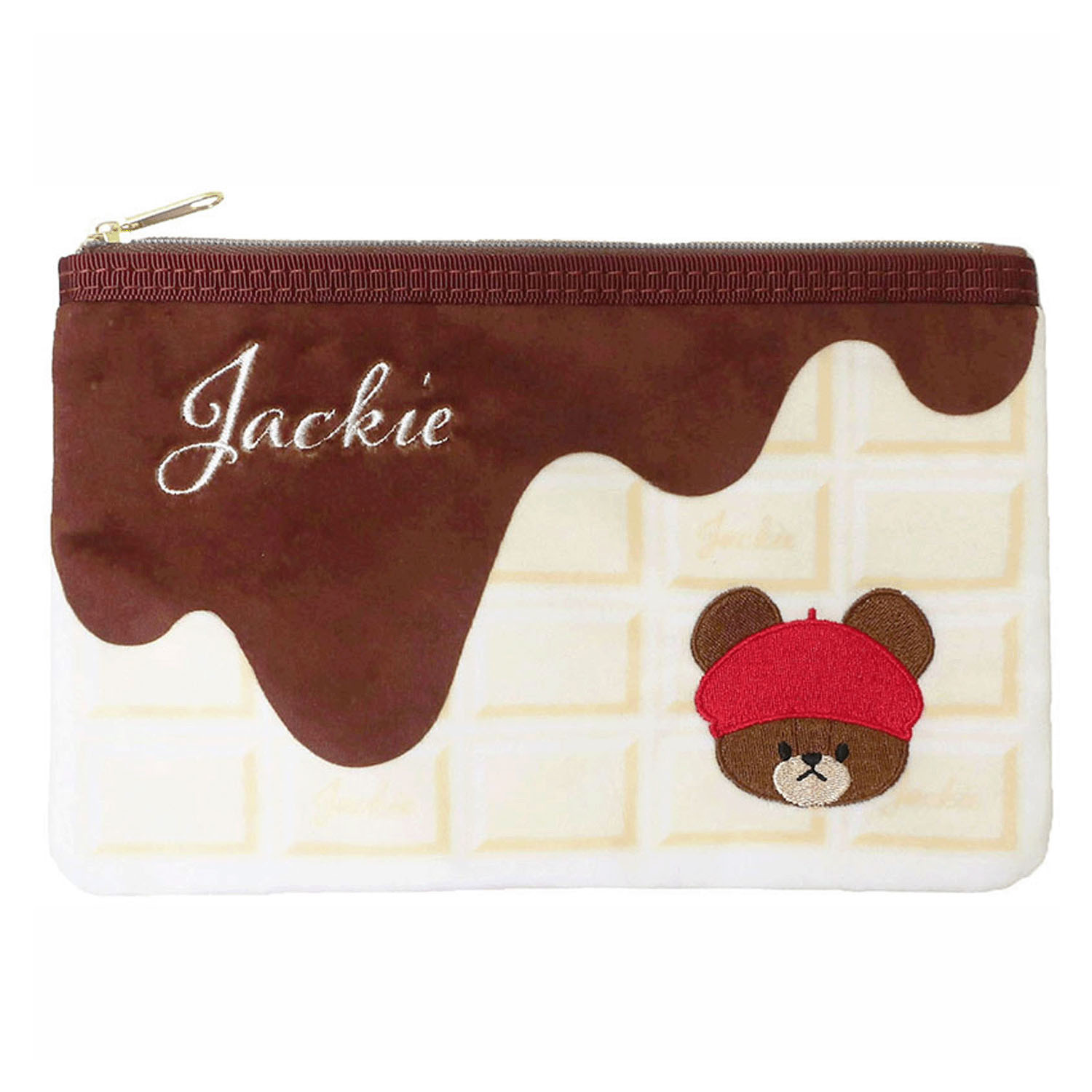 くまのがっこう ジャッキーズチョコレート フラットポーチ - 画像1