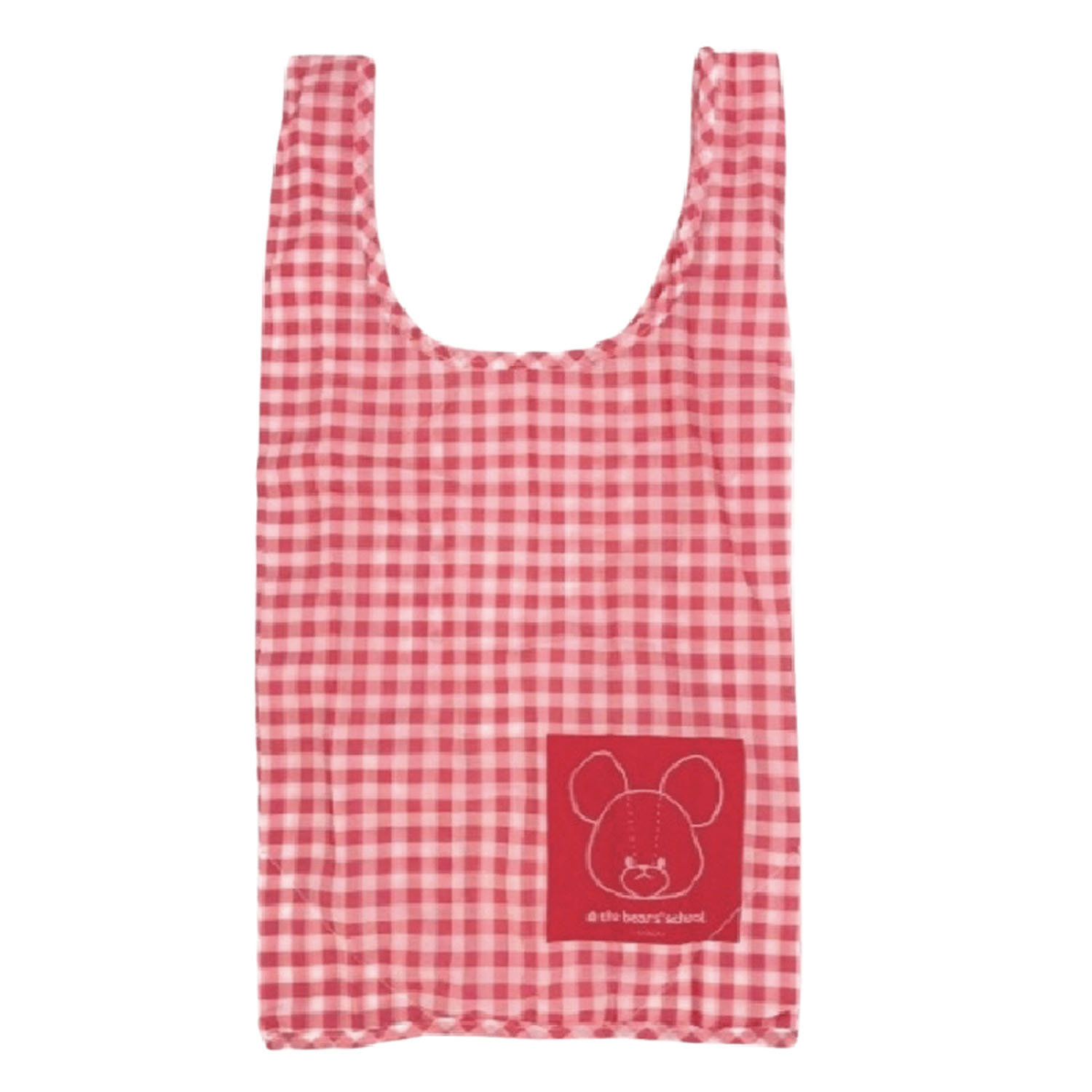 くまのがっこう ぬいぐるみエコバッグ ギンガムチェックレッド - 画像3