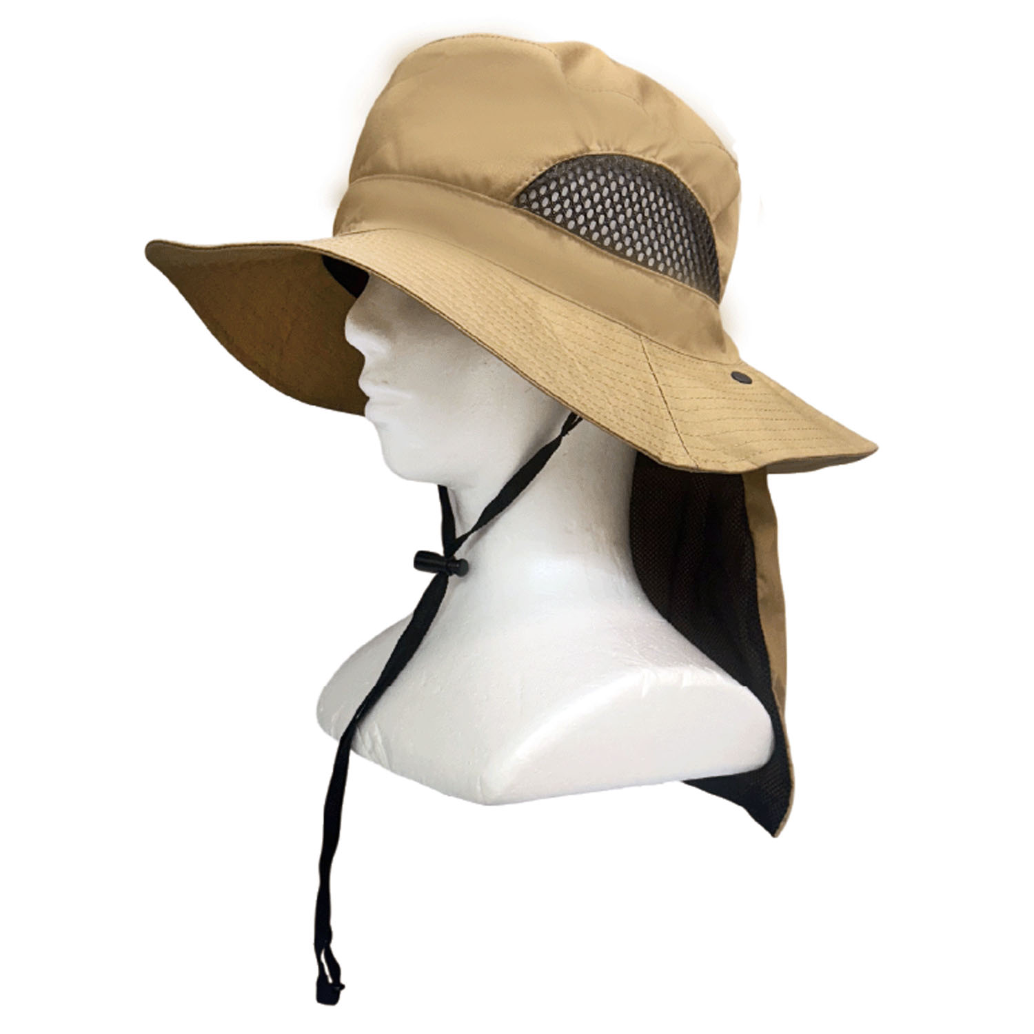 UVカット帽子 サファリハット ソリッド