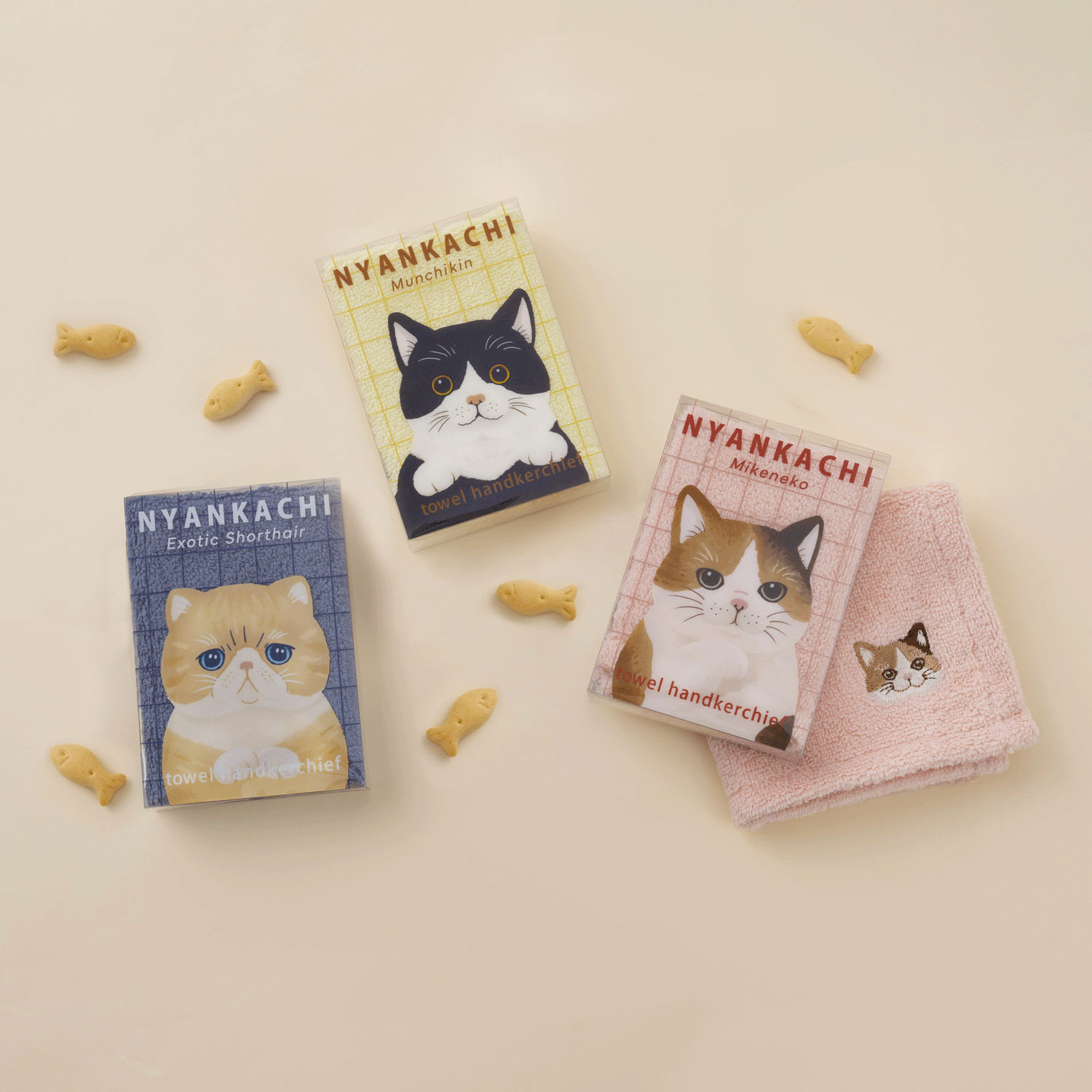 にゃんかち ハンカチタオル エキゾチックショートヘア - 画像5