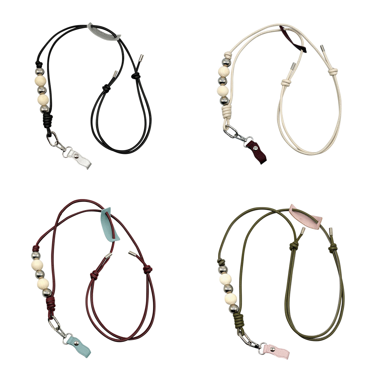 AO PUビーズショルダーストラップ