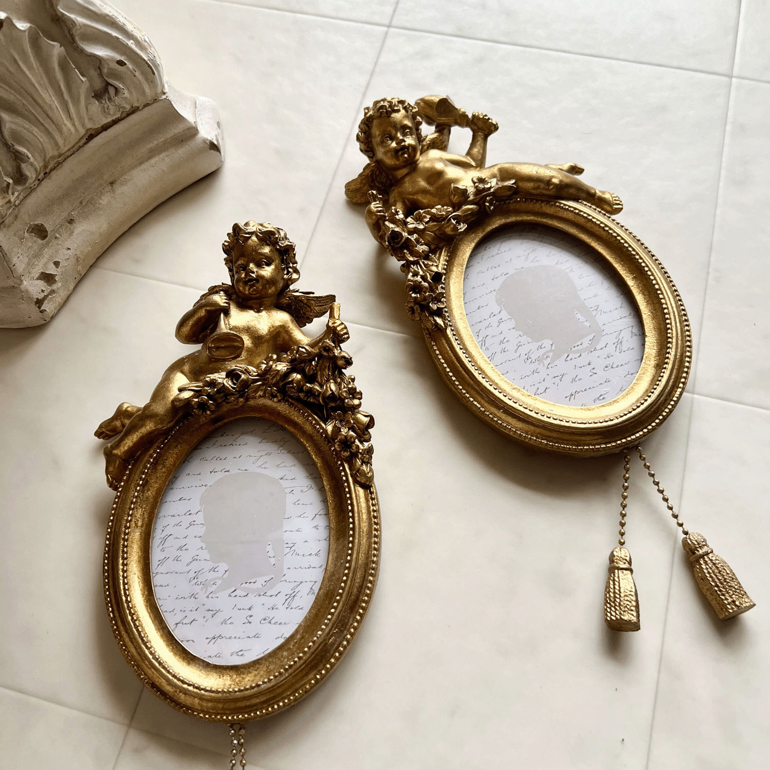 エンジェル・フォトフレーム オーバル 壁掛け - 画像1