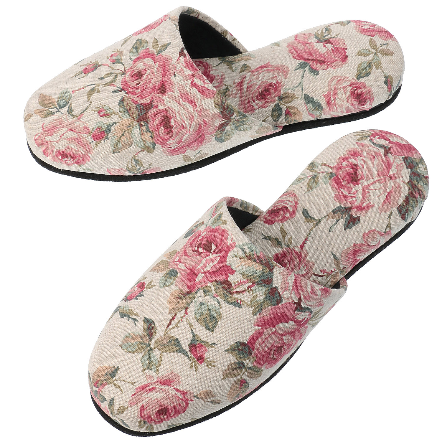 【31・73：在庫限り】麻混バラ吊り込みスリッパ - 画像2