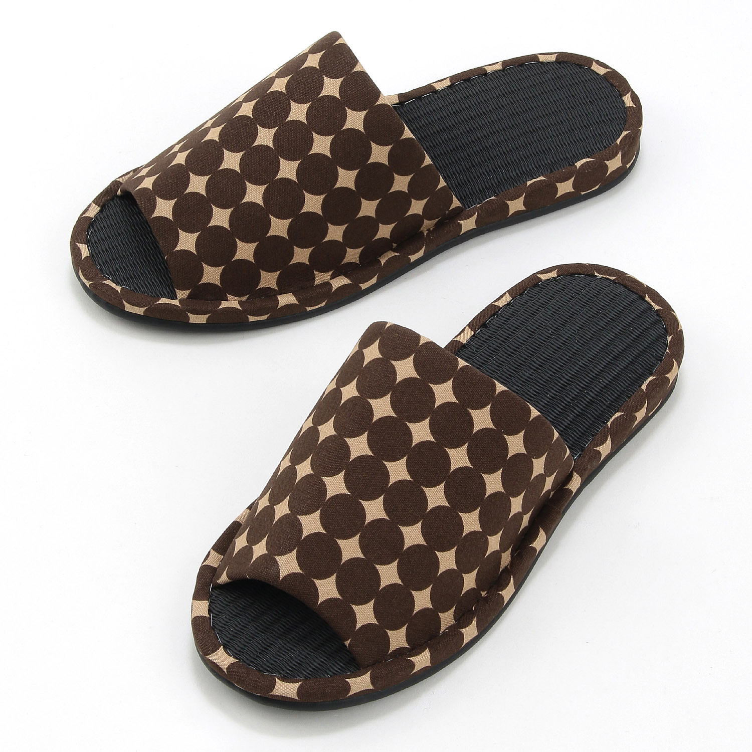 マーブルドット炭中スリッパL - 画像1