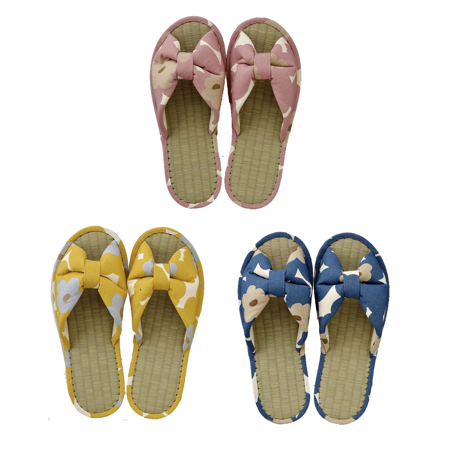 テンダーフラワー い草リボンスリッパ - 画像1