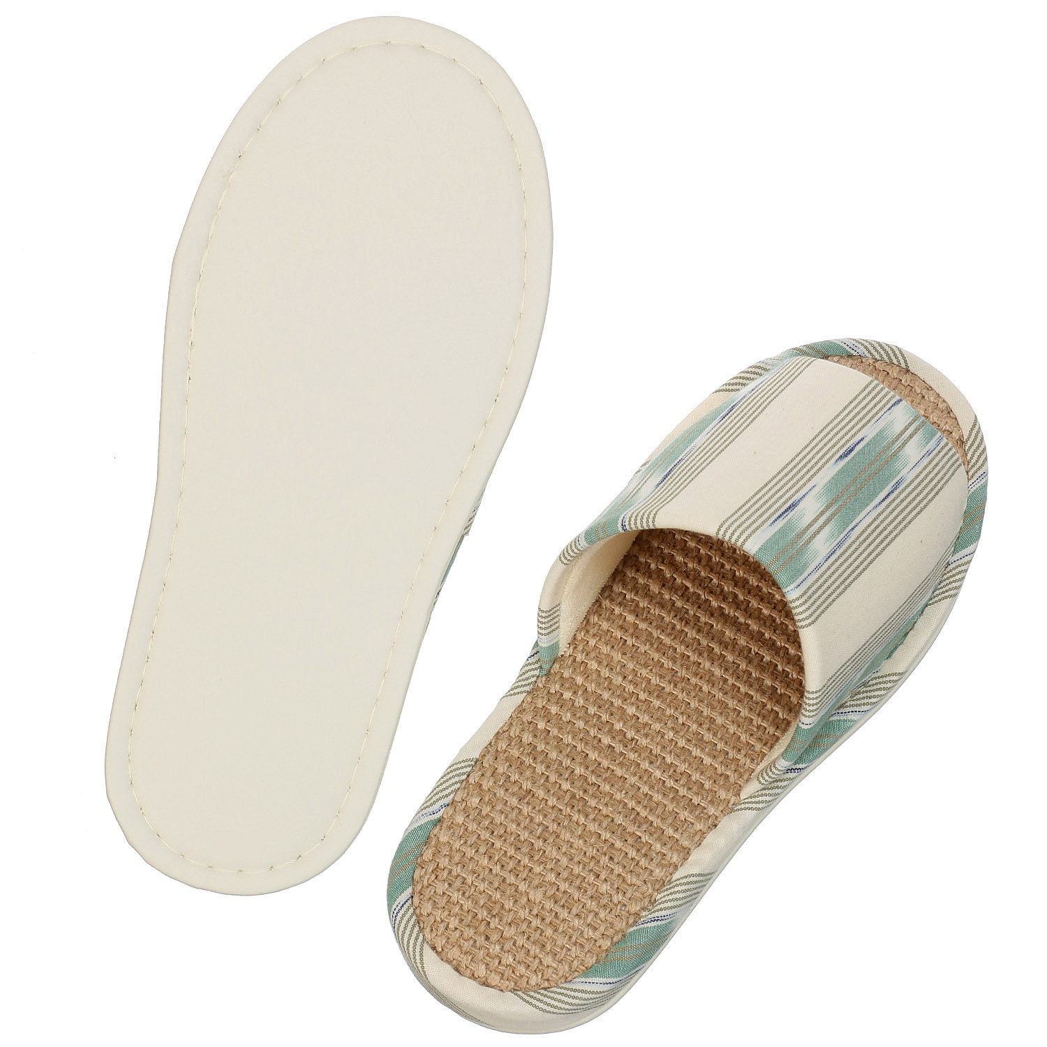 ミックスストライプ麻中スリッパL - 画像3