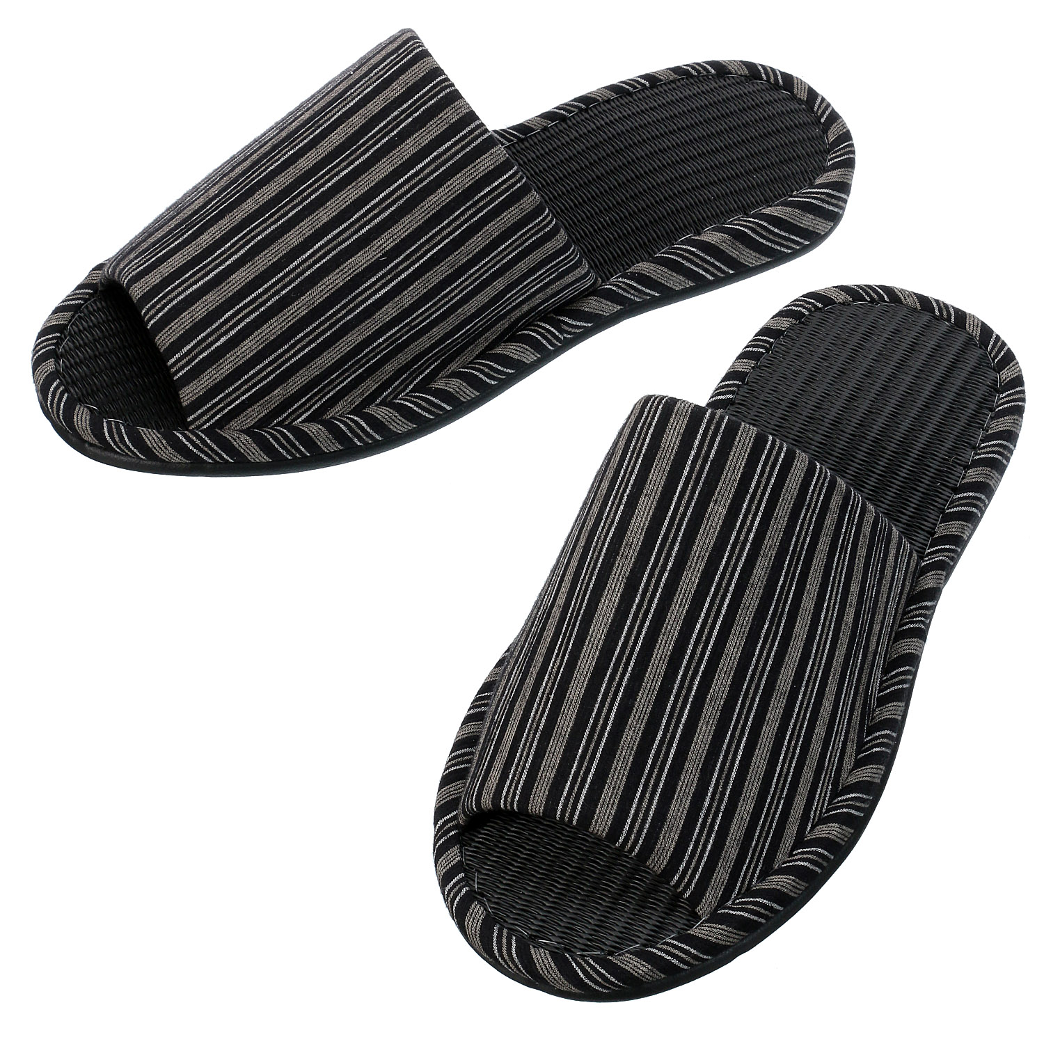 縞模様炭中スリッパL - 画像2