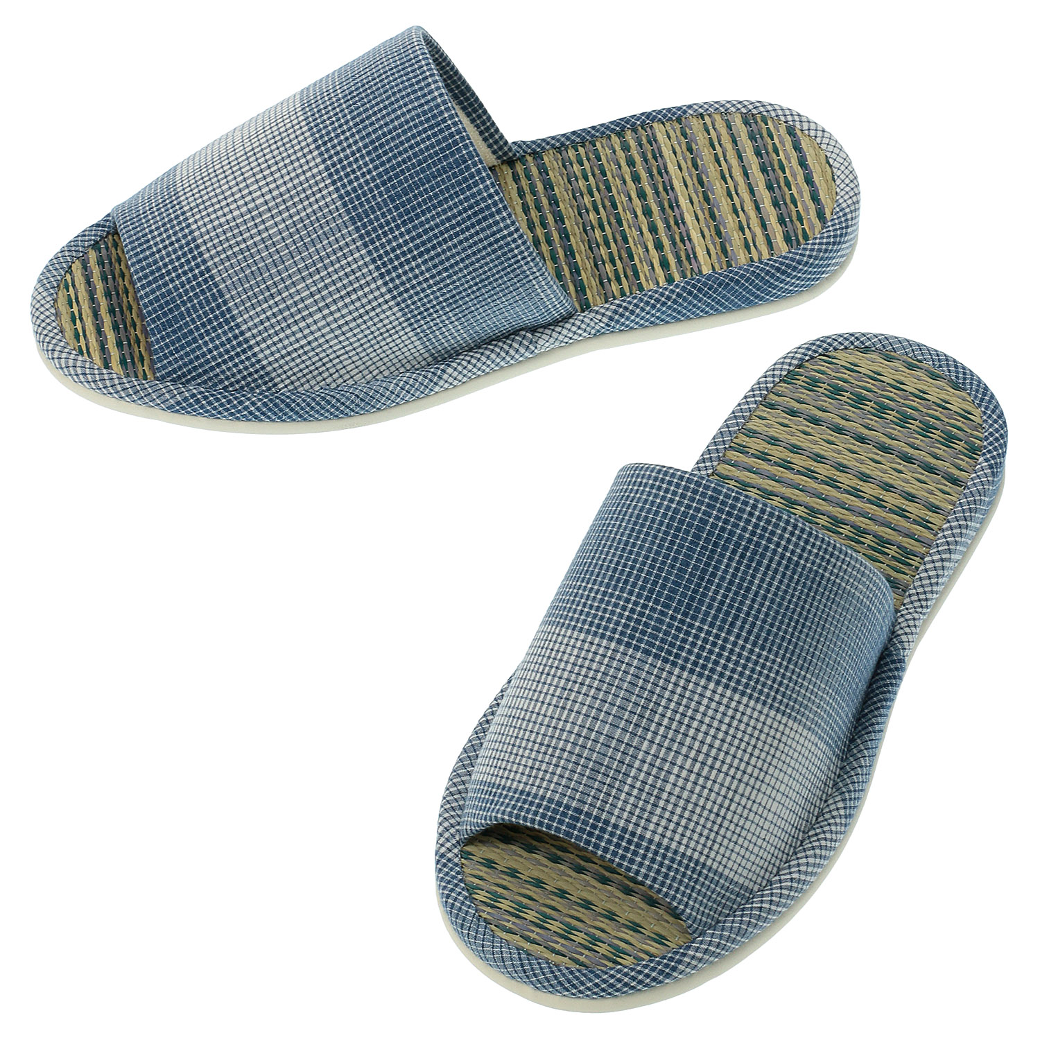 格子柄畳中スリッパL - 画像2