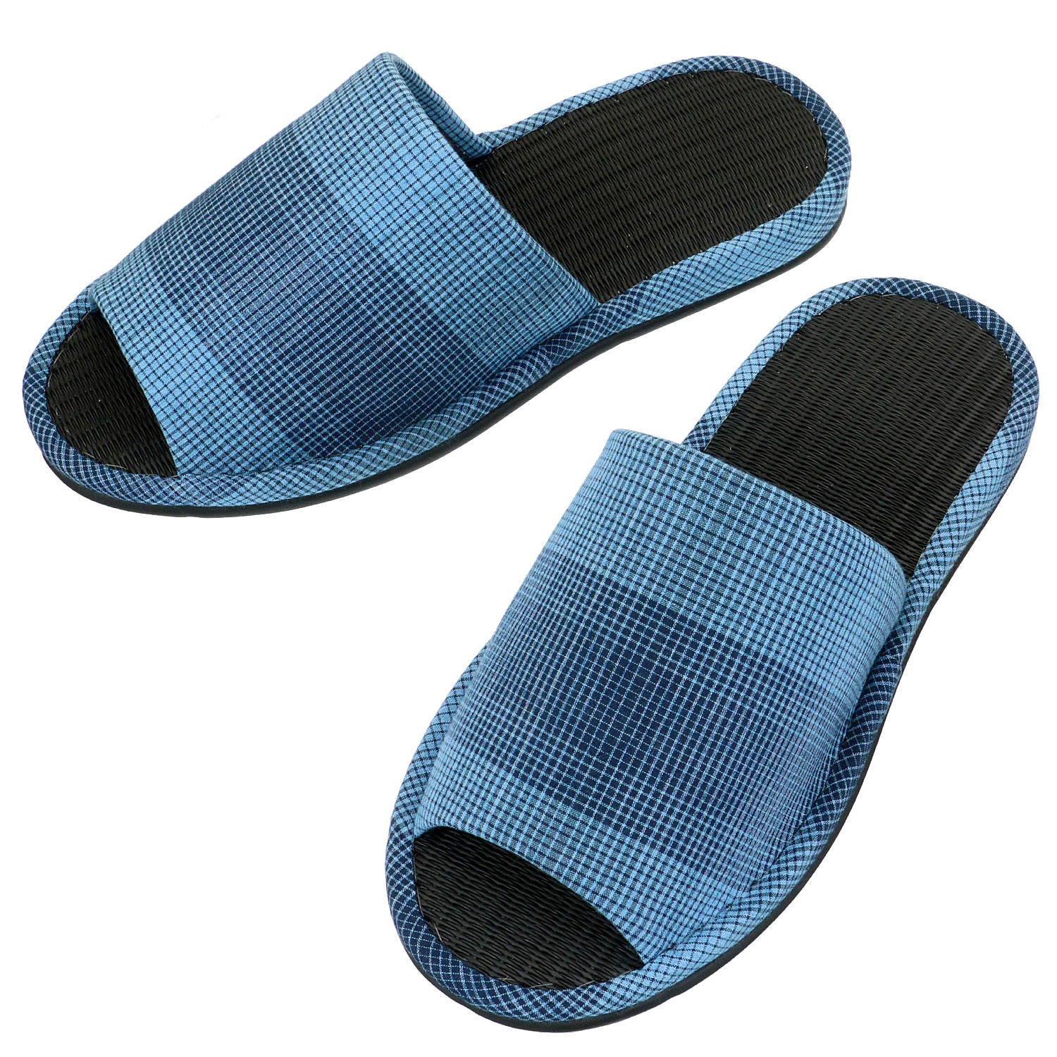 格子柄炭中スリッパL - 画像5