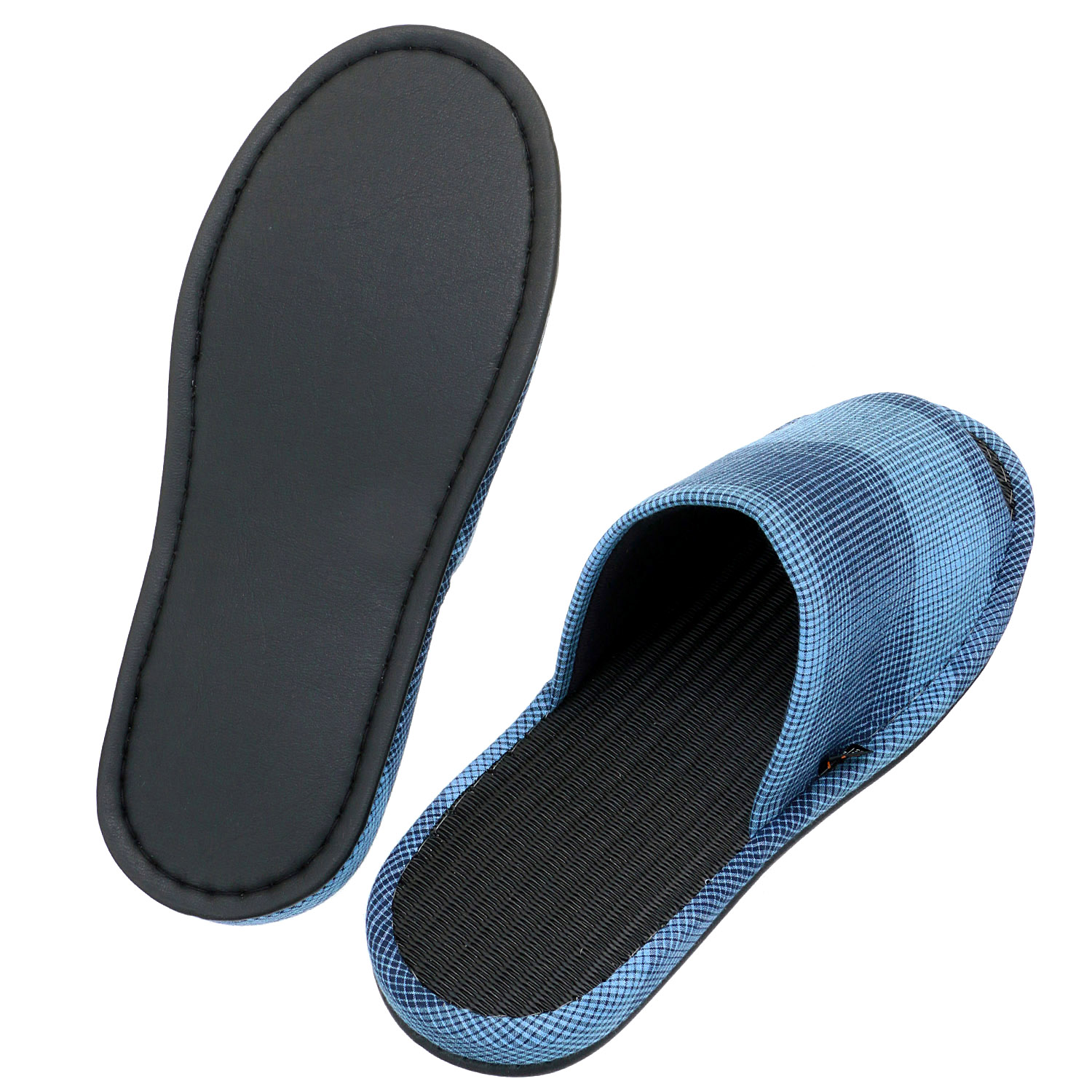 格子柄炭中スリッパ3L - 画像4