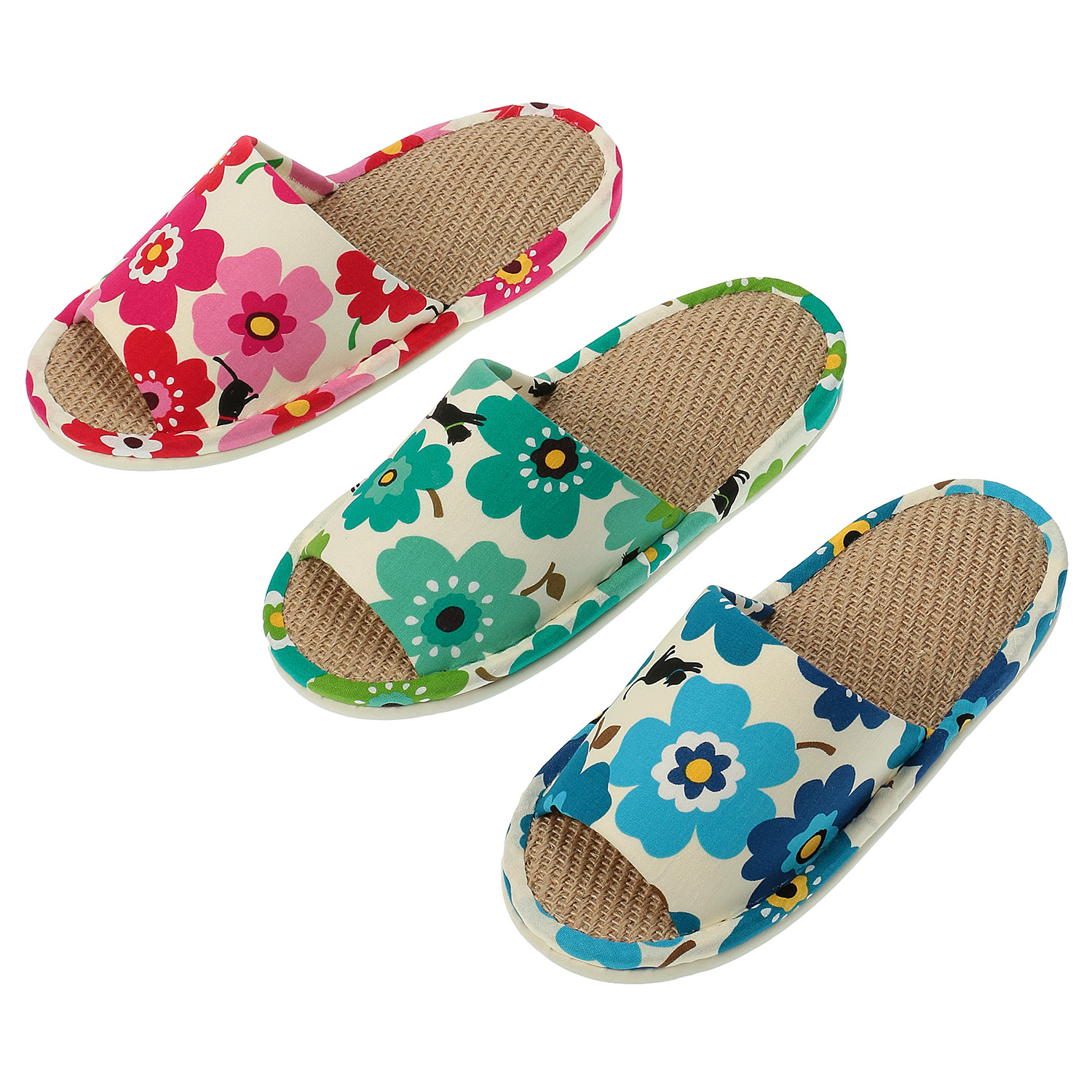 フラワーキャット麻中スリッパ