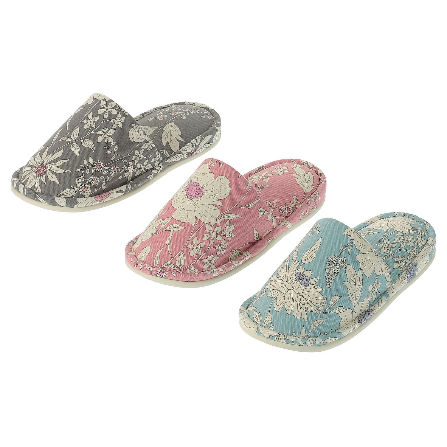 花柄外縫いスリッパS