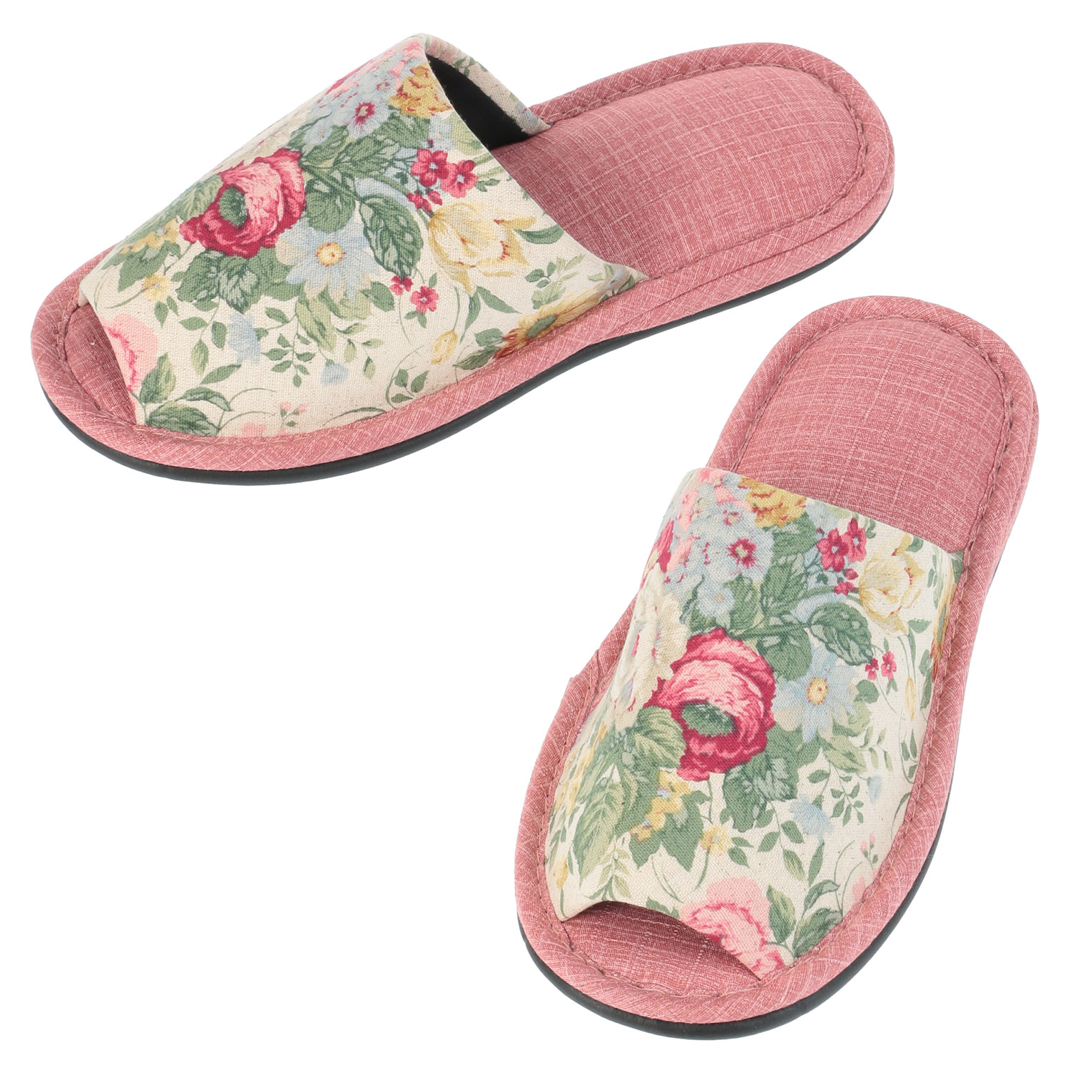 麻プリント花束外縫いスリッパ - 画像2