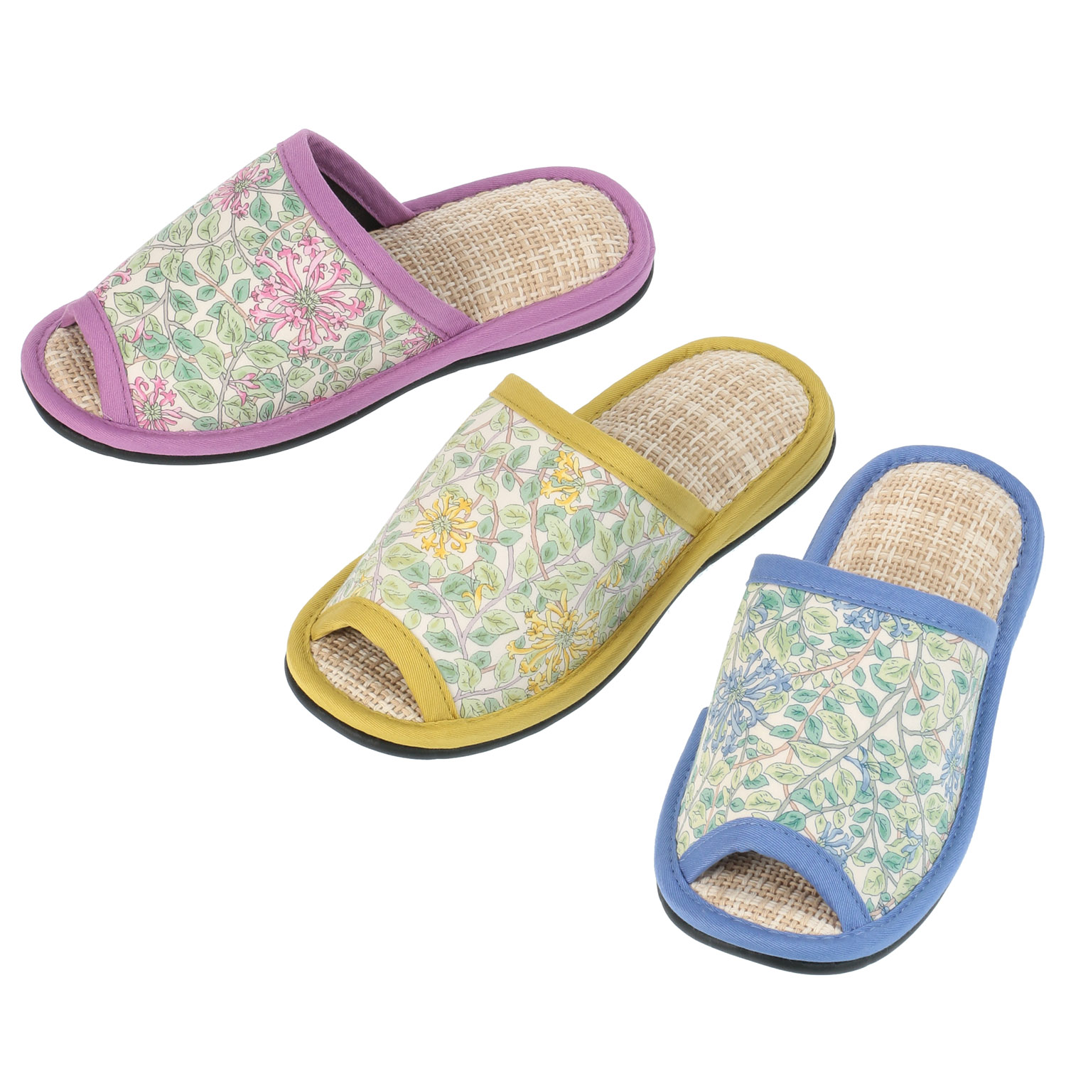 パステルフラワー外縫いスリッパ