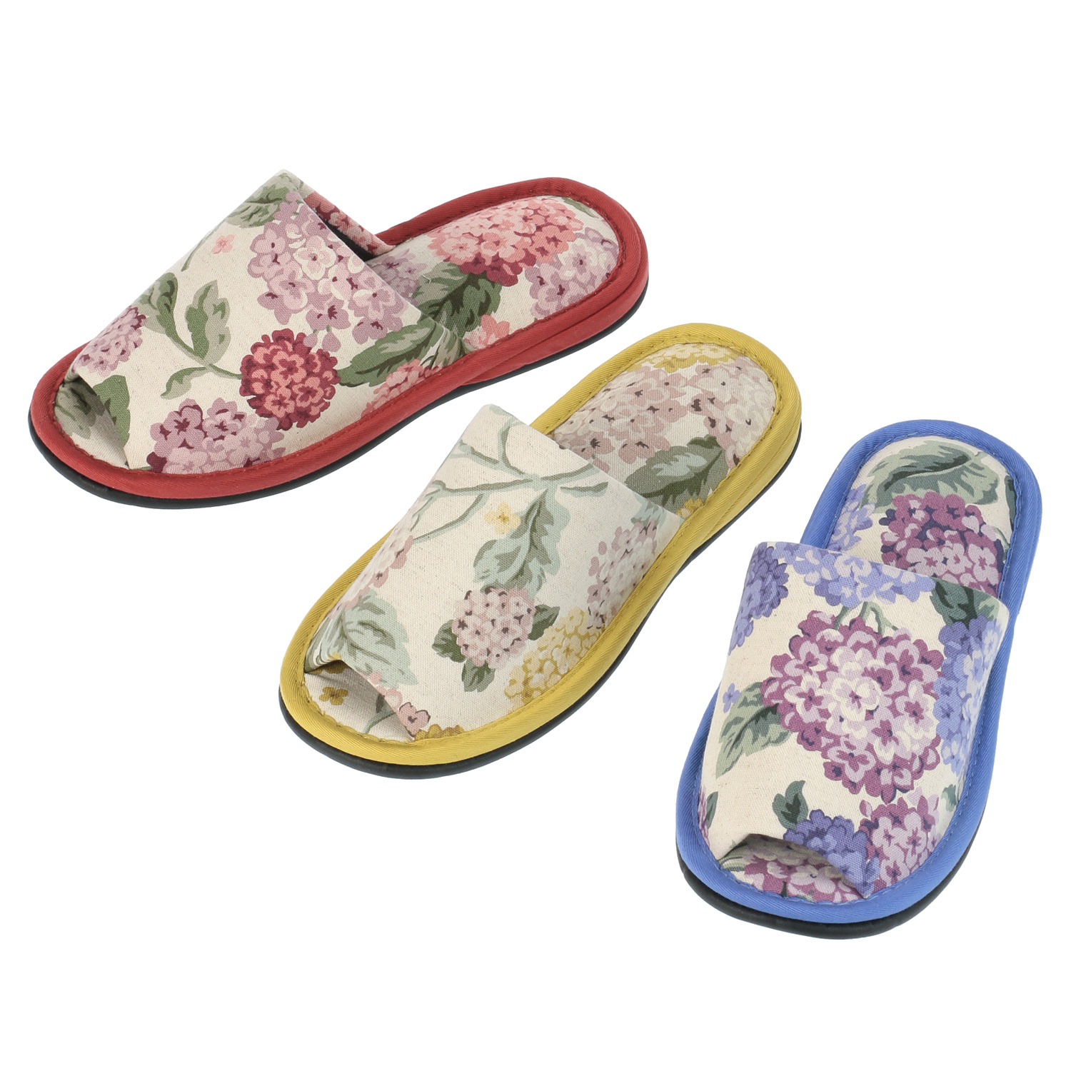 アジサイプリント外縫いスリッパ