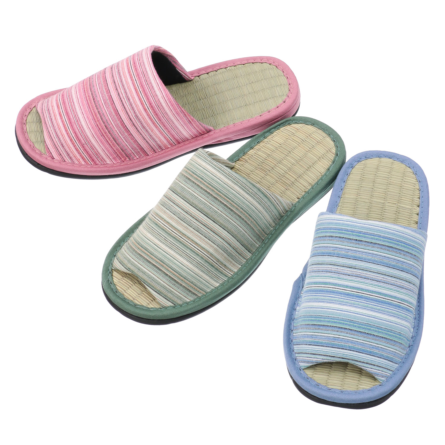 久留米ボーダー畳中スリッパ - 画像1