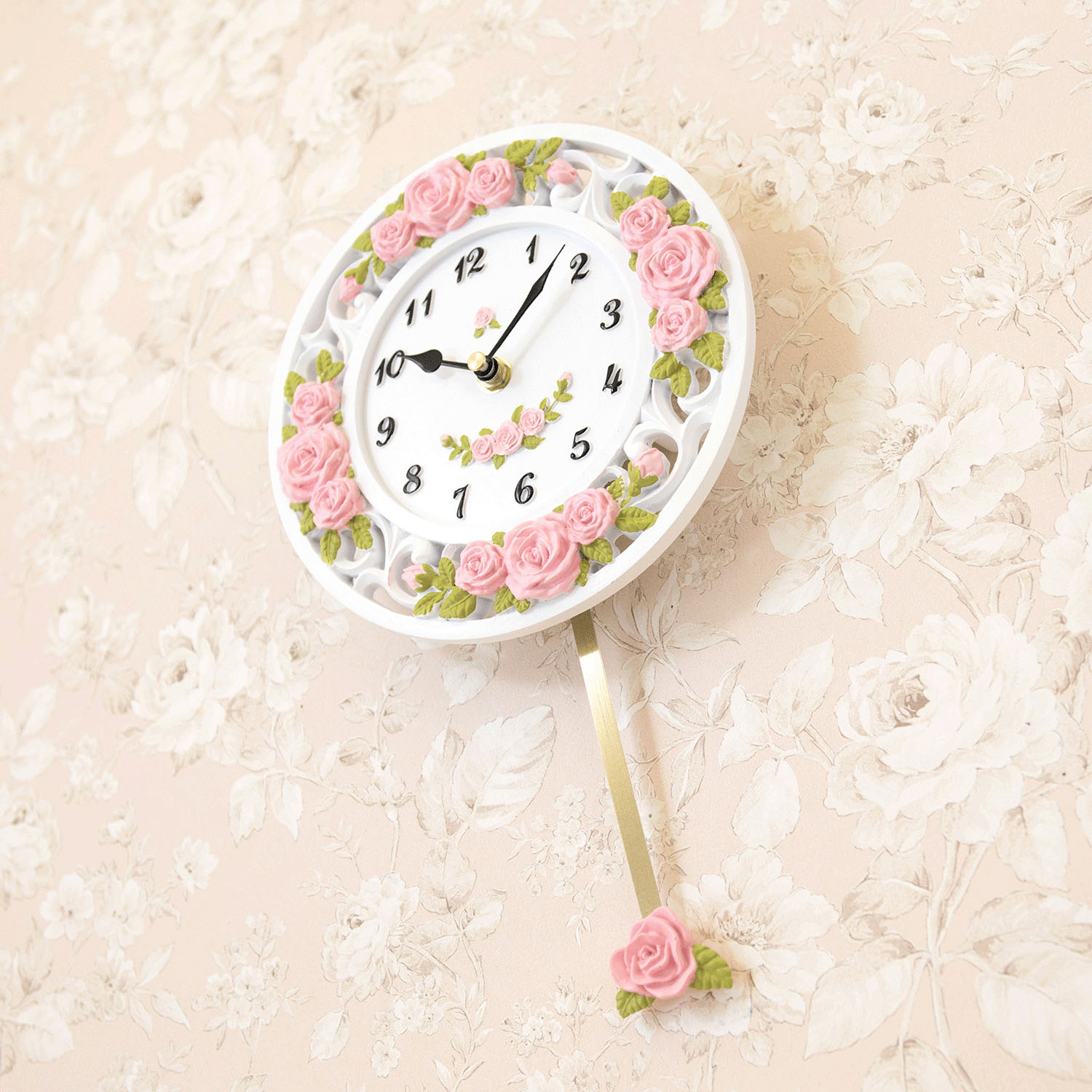 ラウンドウォールクロック スプレンディッドローズ 掛時計 - 画像2