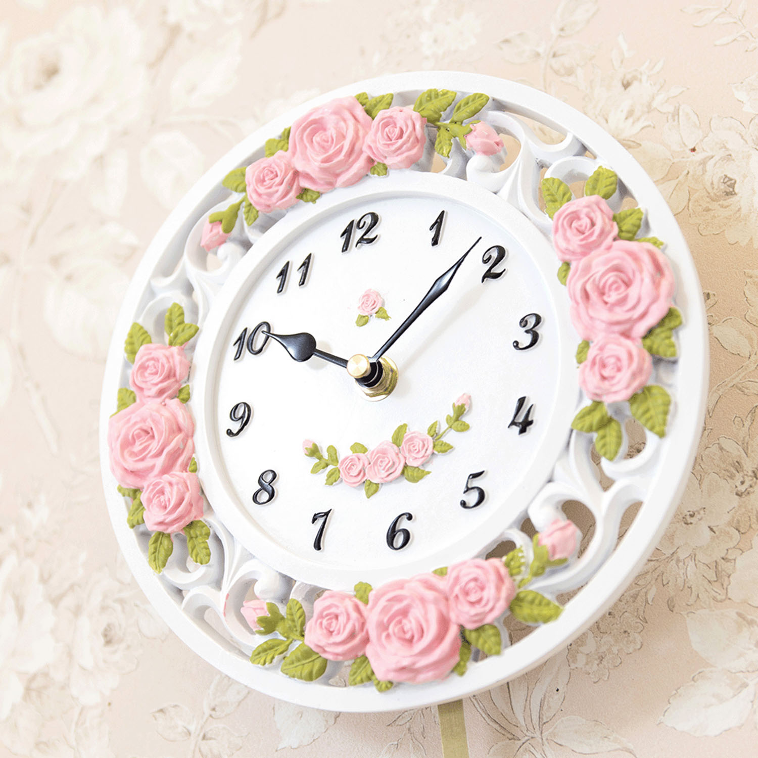 ラウンドウォールクロック スプレンディッドローズ 掛時計 - 画像3