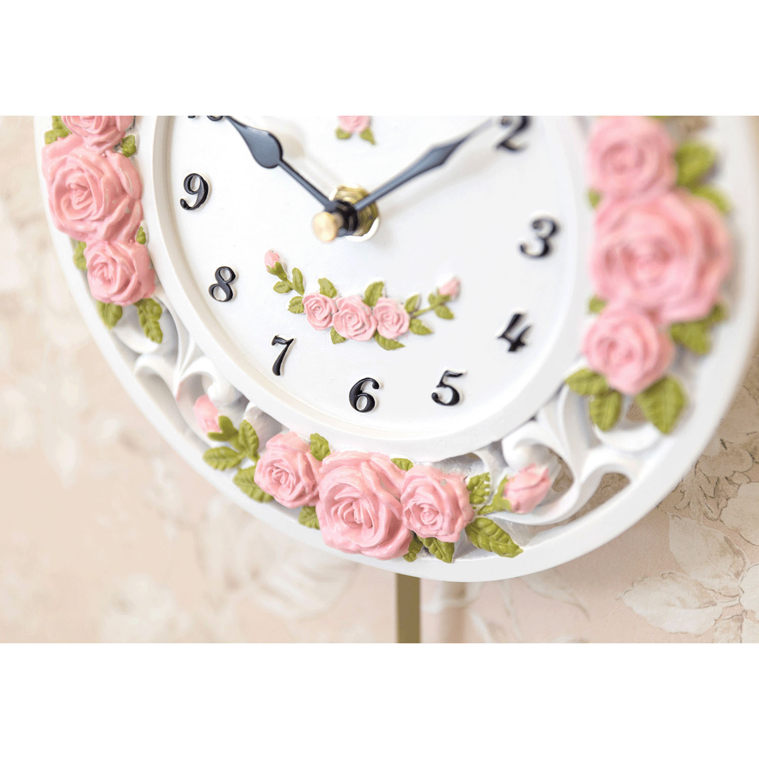 ラウンドウォールクロック スプレンディッドローズ 掛時計 - 画像5