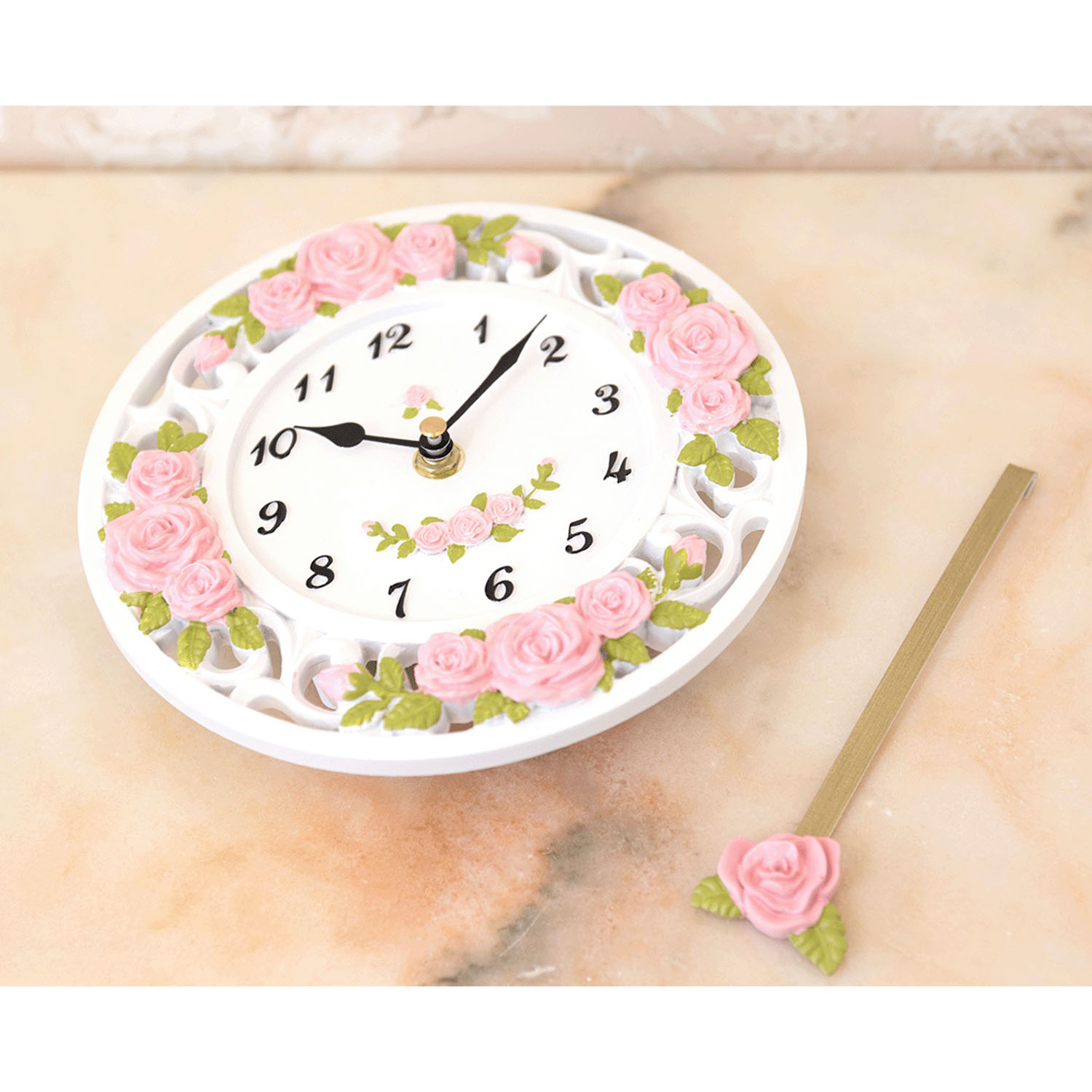 ラウンドウォールクロック スプレンディッドローズ 掛時計 - 画像7