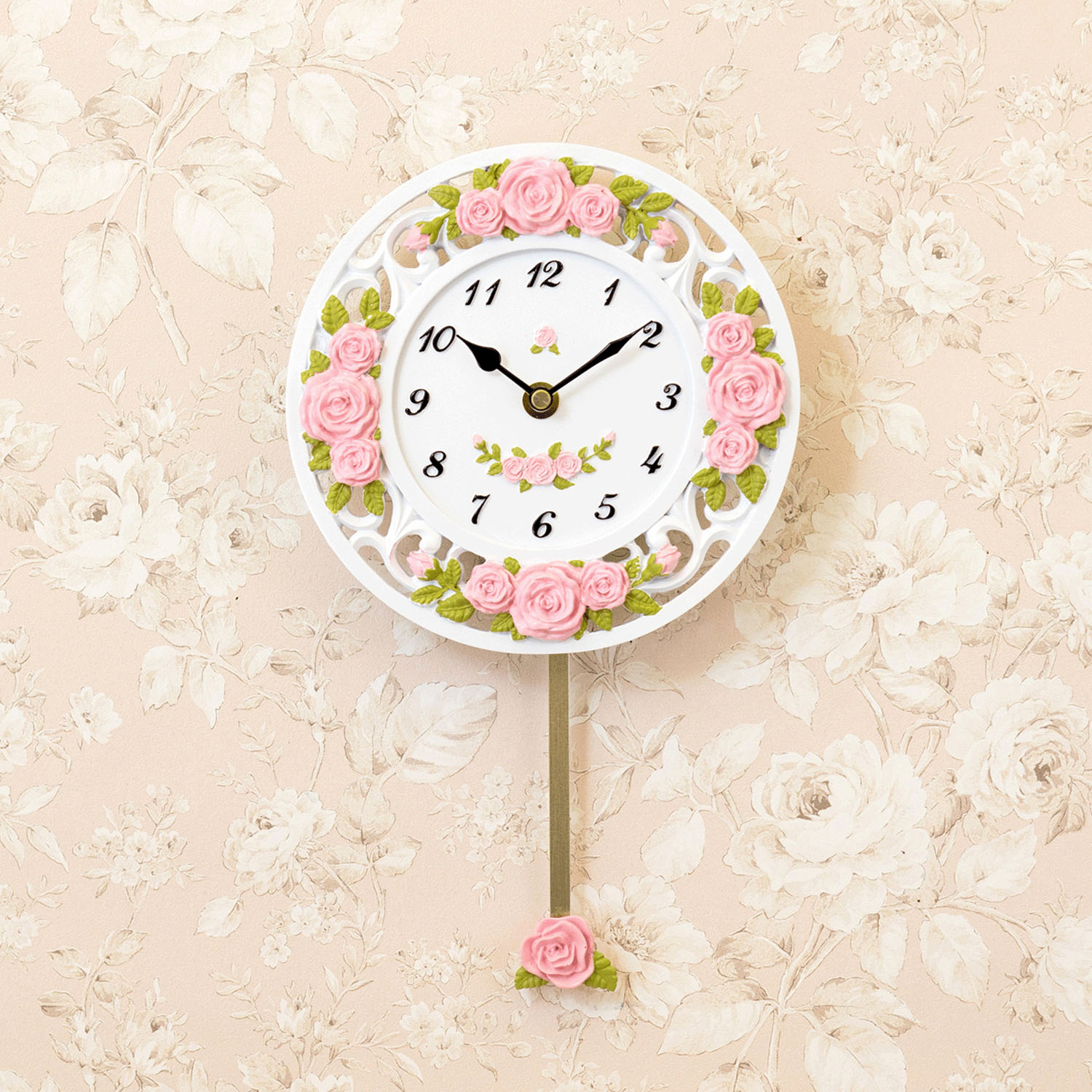 ラウンドウォールクロック スプレンディッドローズ 掛時計 - 画像1