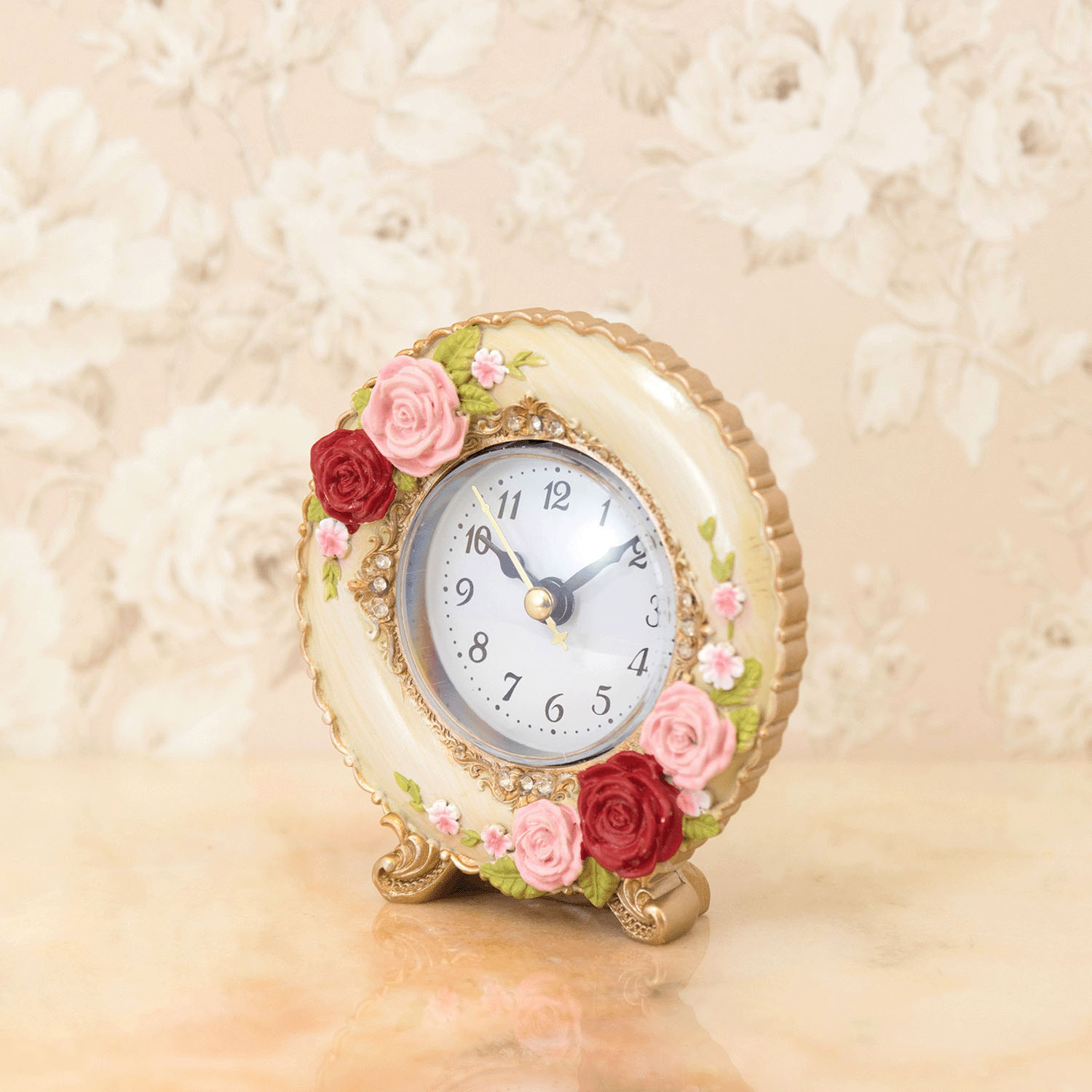 ラウンドテーブルクロック スプレンディッドローズ 置時計 - 画像3