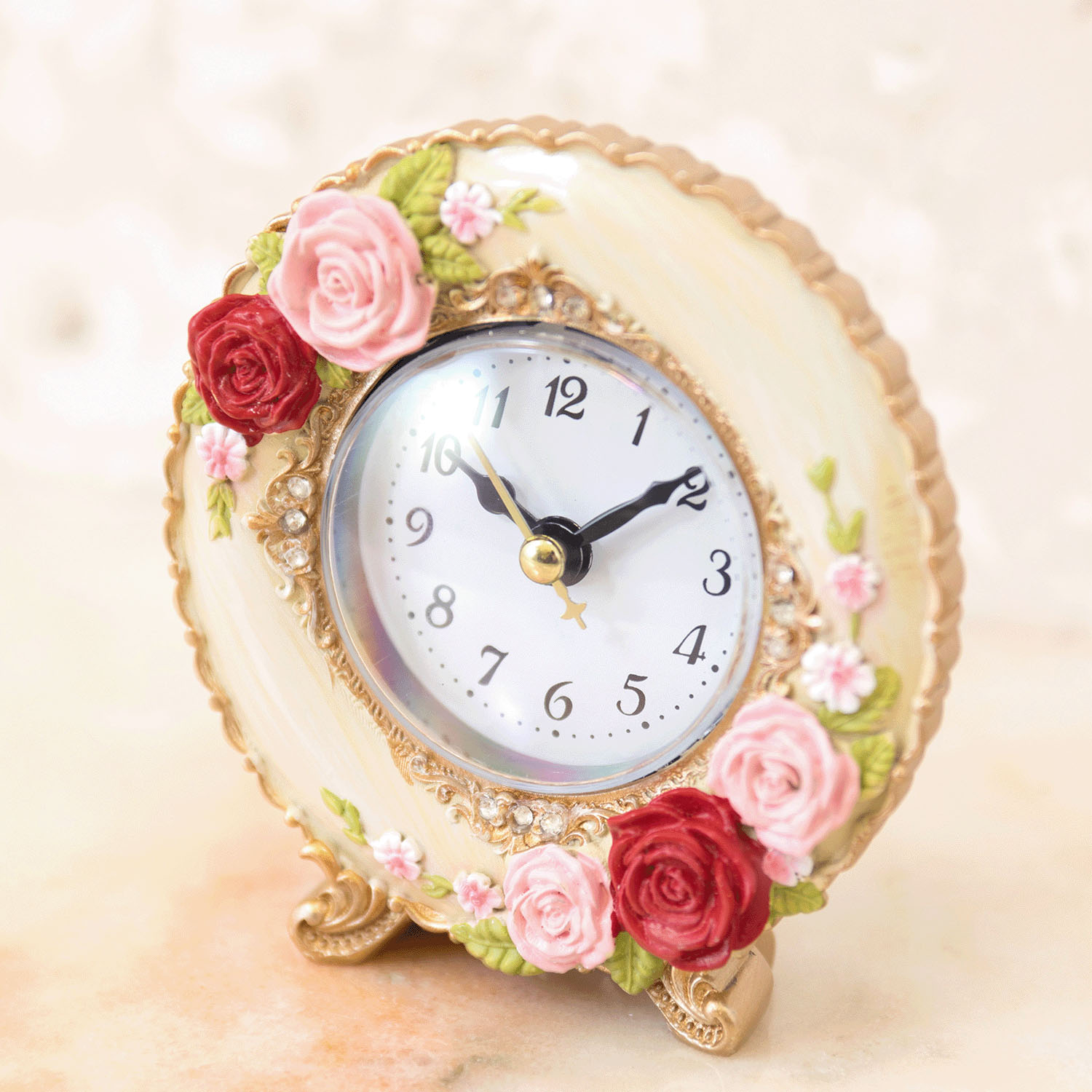 ラウンドテーブルクロック スプレンディッドローズ 置時計 - 画像6