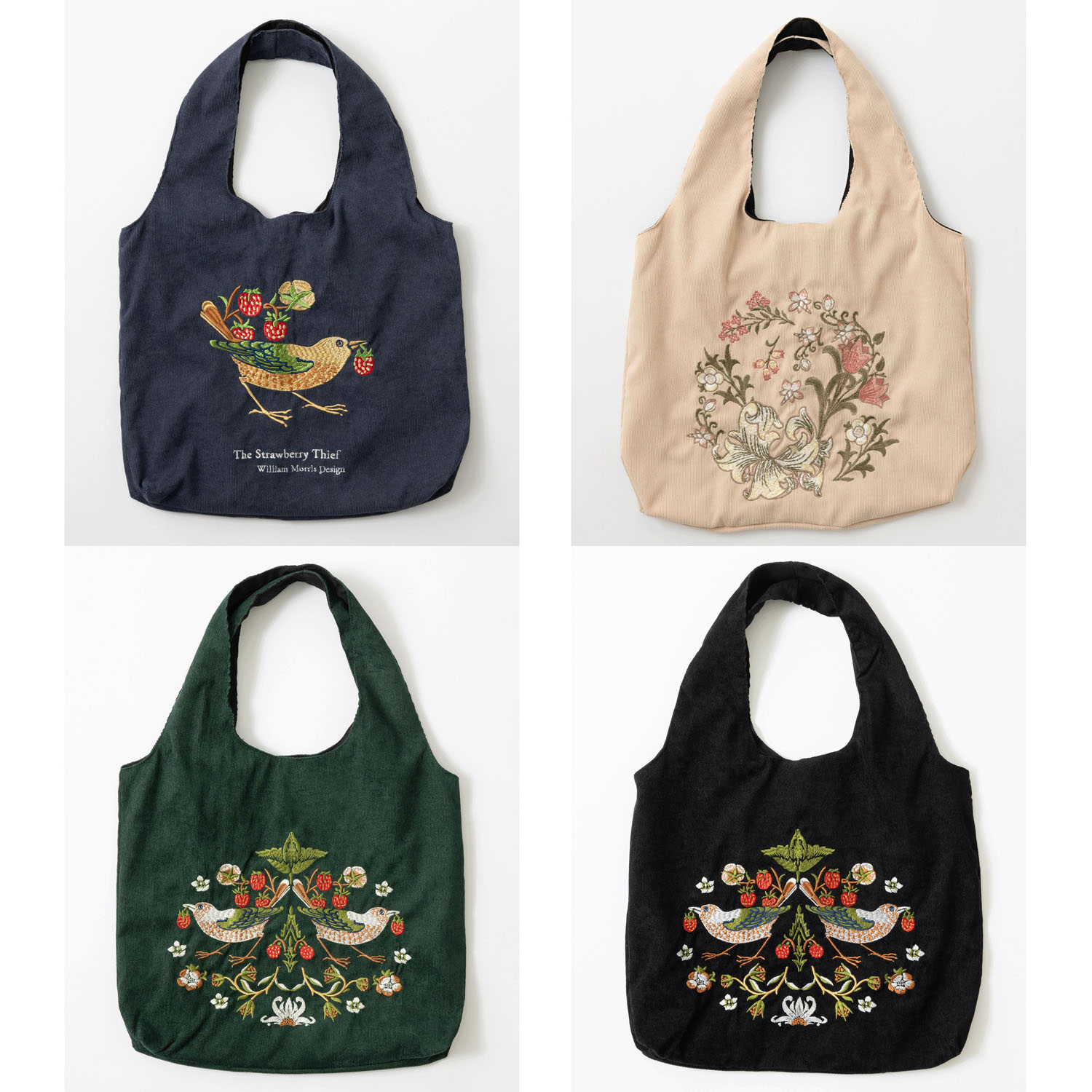 立体刺繍トートバッグ ウィリアム・モリス柄 - 画像1