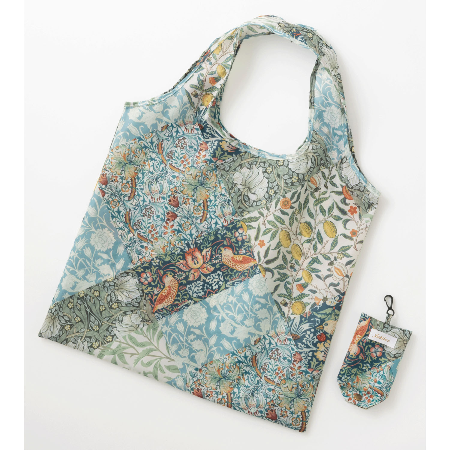 ウィリアムモリス柄 コンパクト収納 エコバッグ パッチワーク